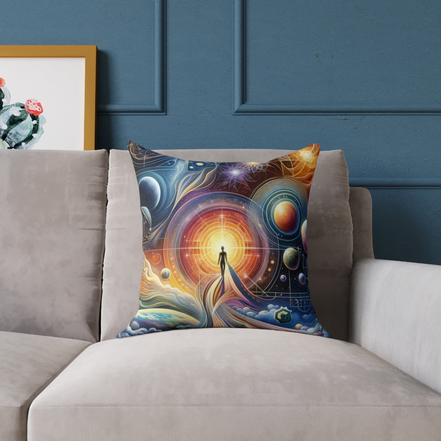 Unified Cosmic Alignment Spun Polyester Pillow