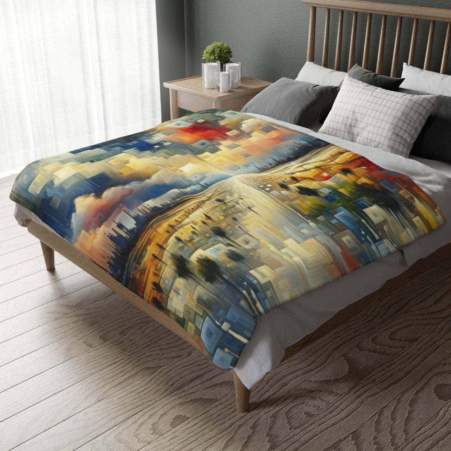 Earnest Gathering Rainwater Velveteen Microfiber Blanket (Two-sided print)