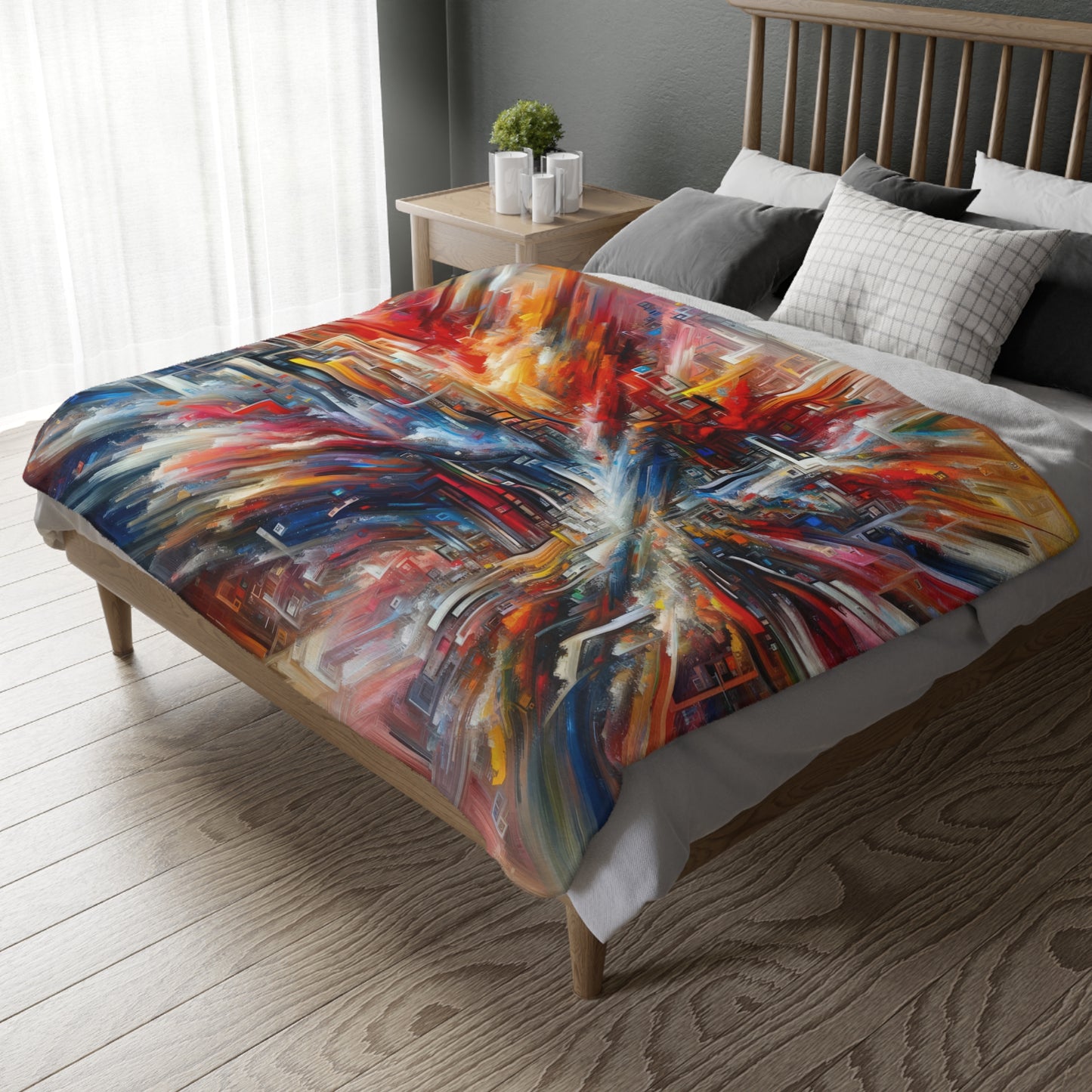 Digital Chaos Symphony Velveteen Microfiber Blanket (Two-sided print)