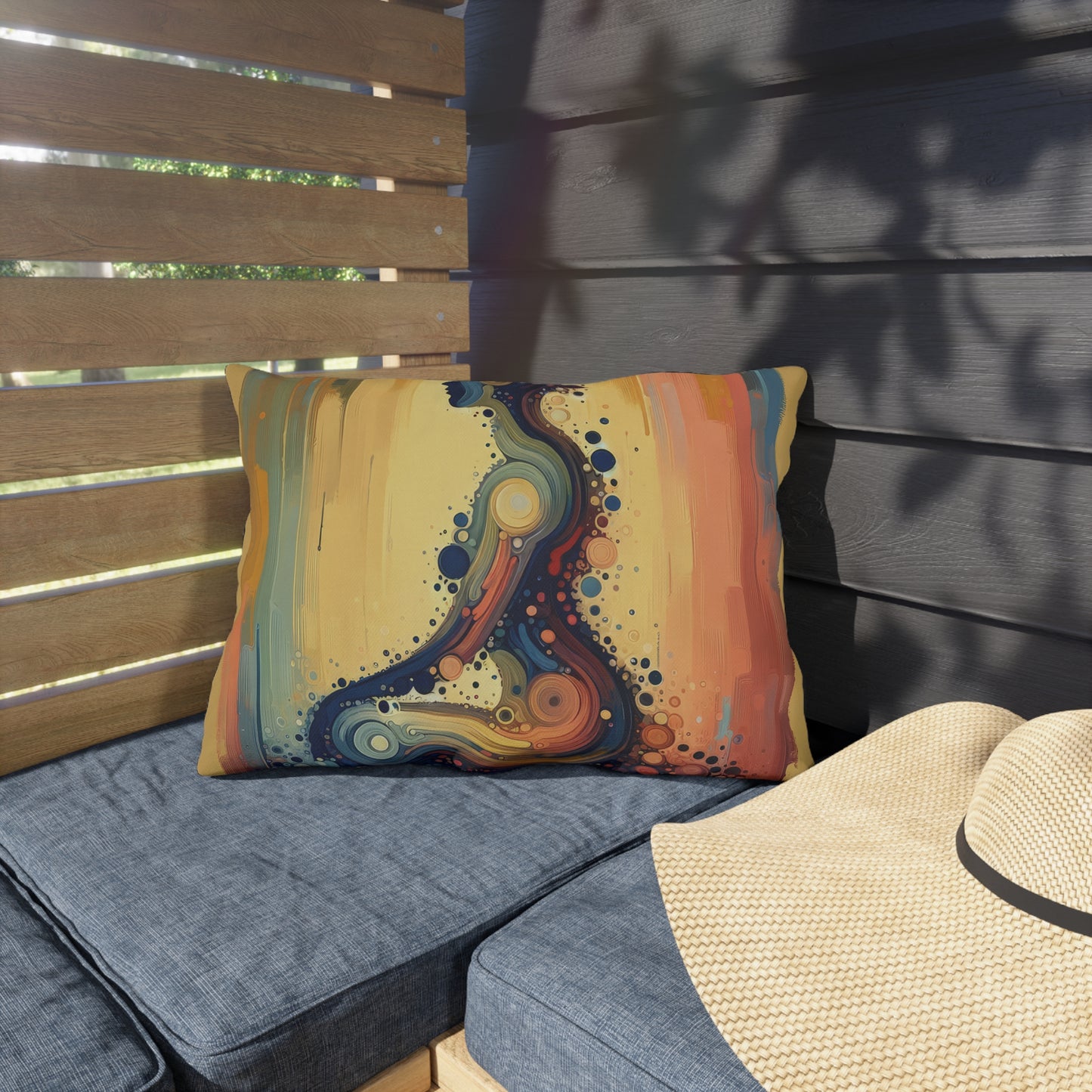 Patience Essence Tachism Outdoor Pillows