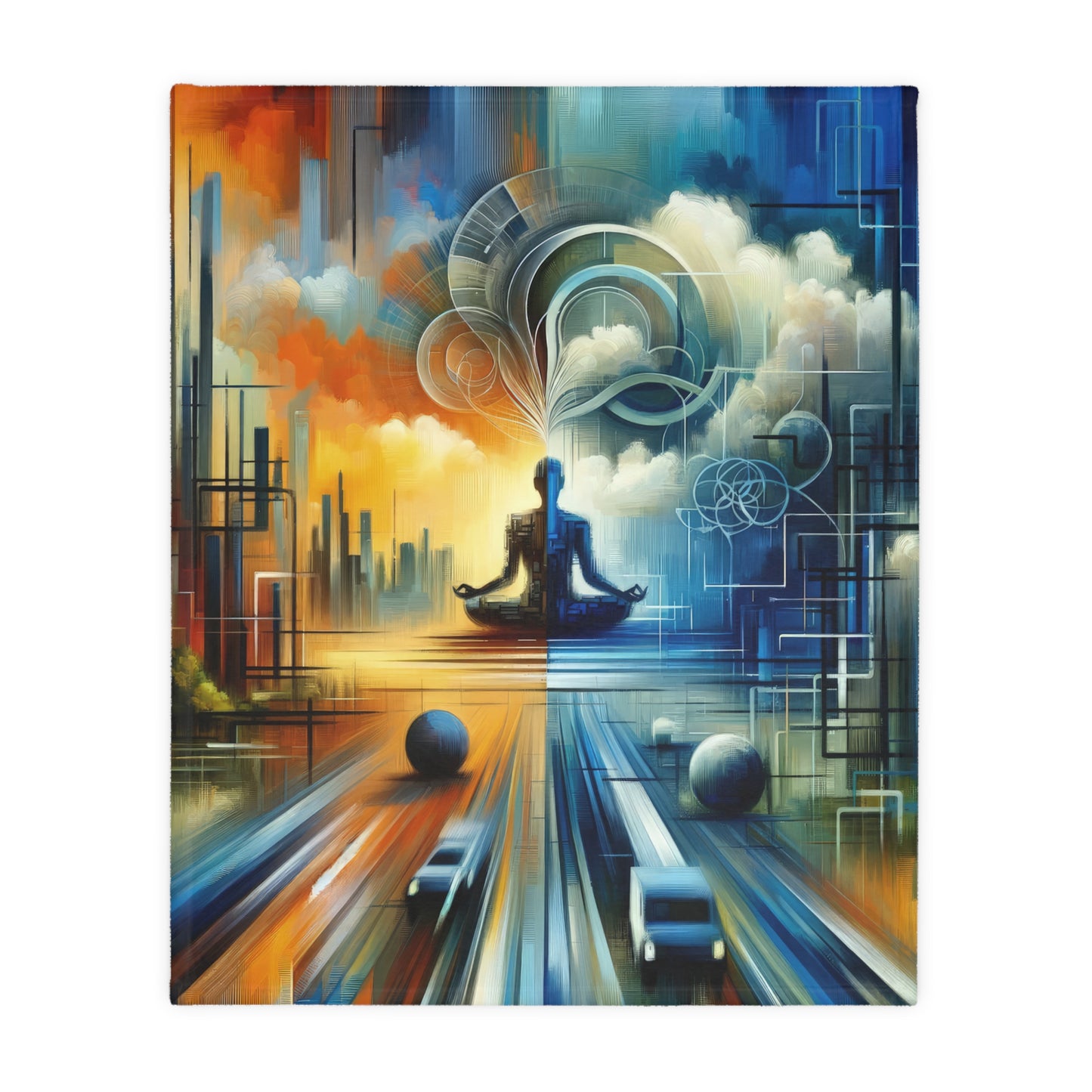 Digital Spiritual Journey Velveteen Microfiber Blanket (Two-sided print)