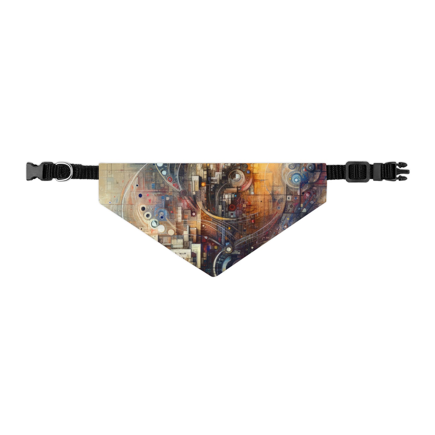 Digital Rhythmic Architecture Pet Bandana Collar