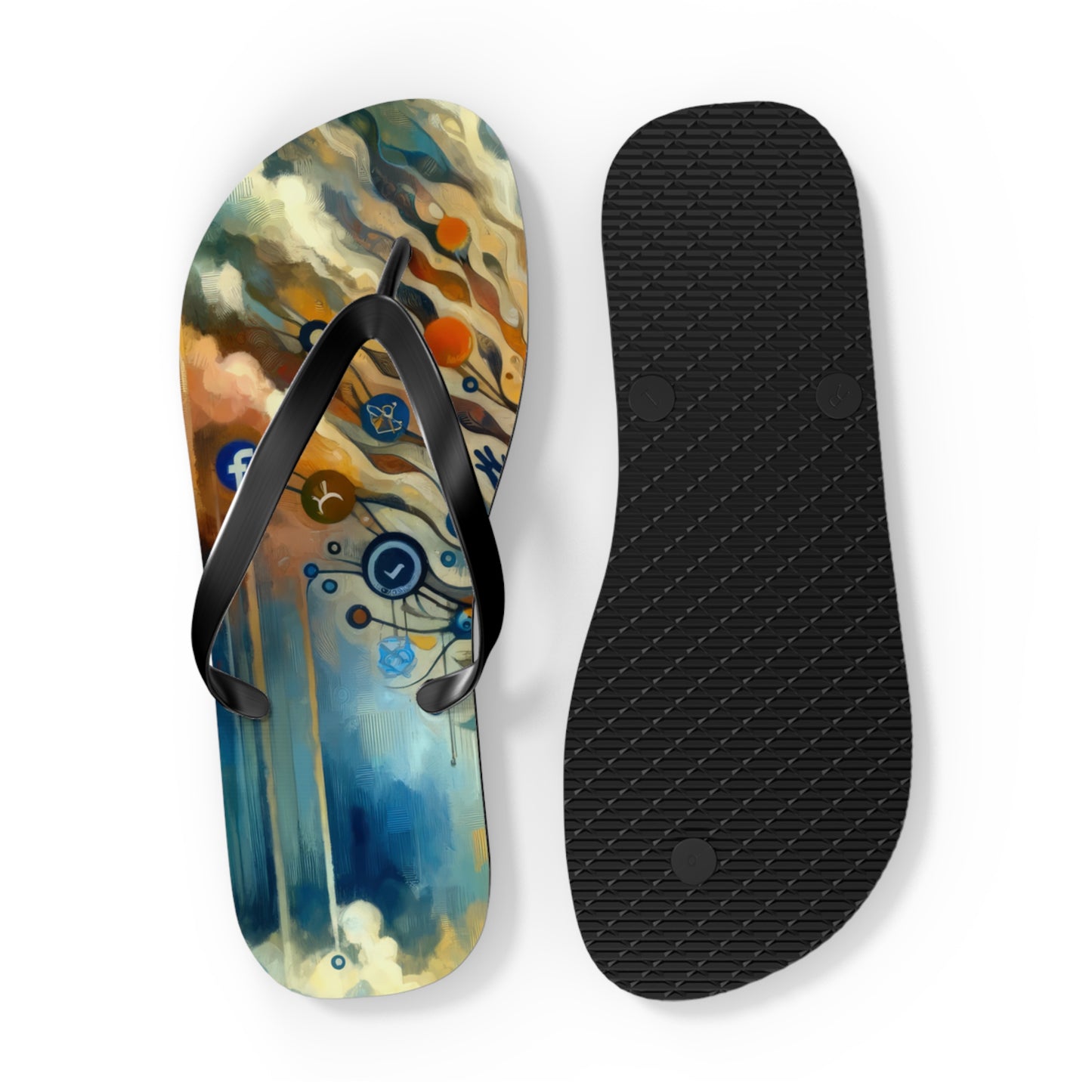 Reflective Digital Meditation Flip Flops