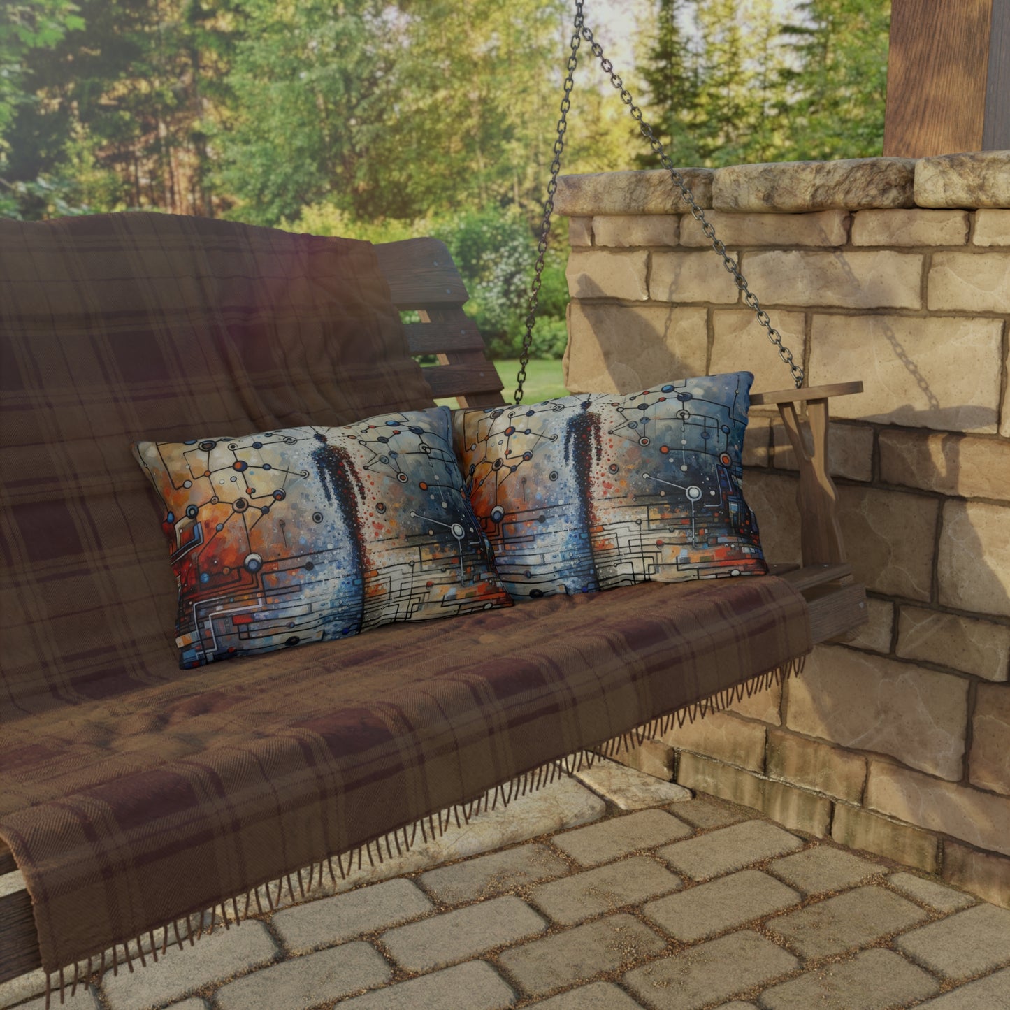 Technological Connectivity Bridge Outdoor Pillows
