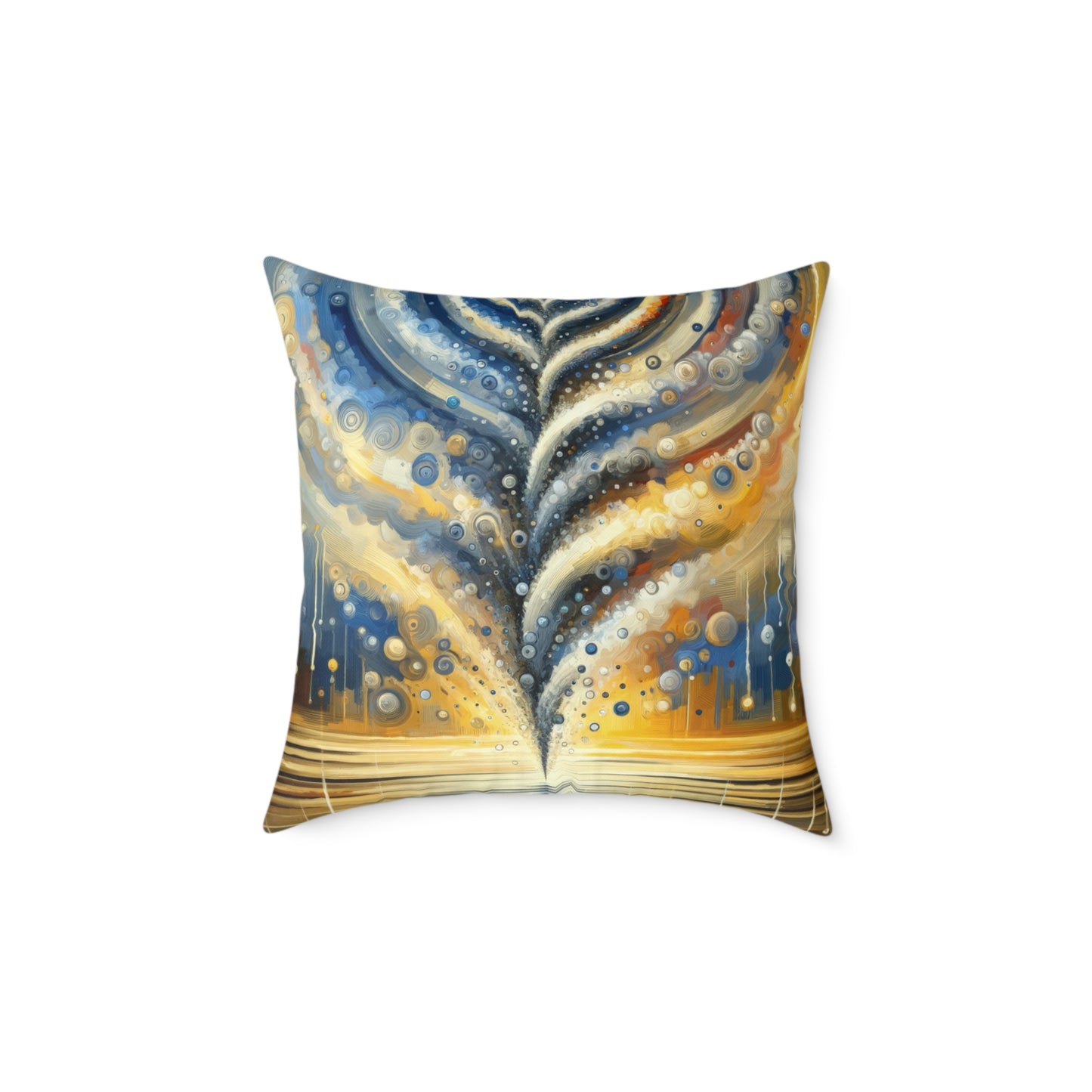Ripple Effect Abstraction Spun Polyester Pillow