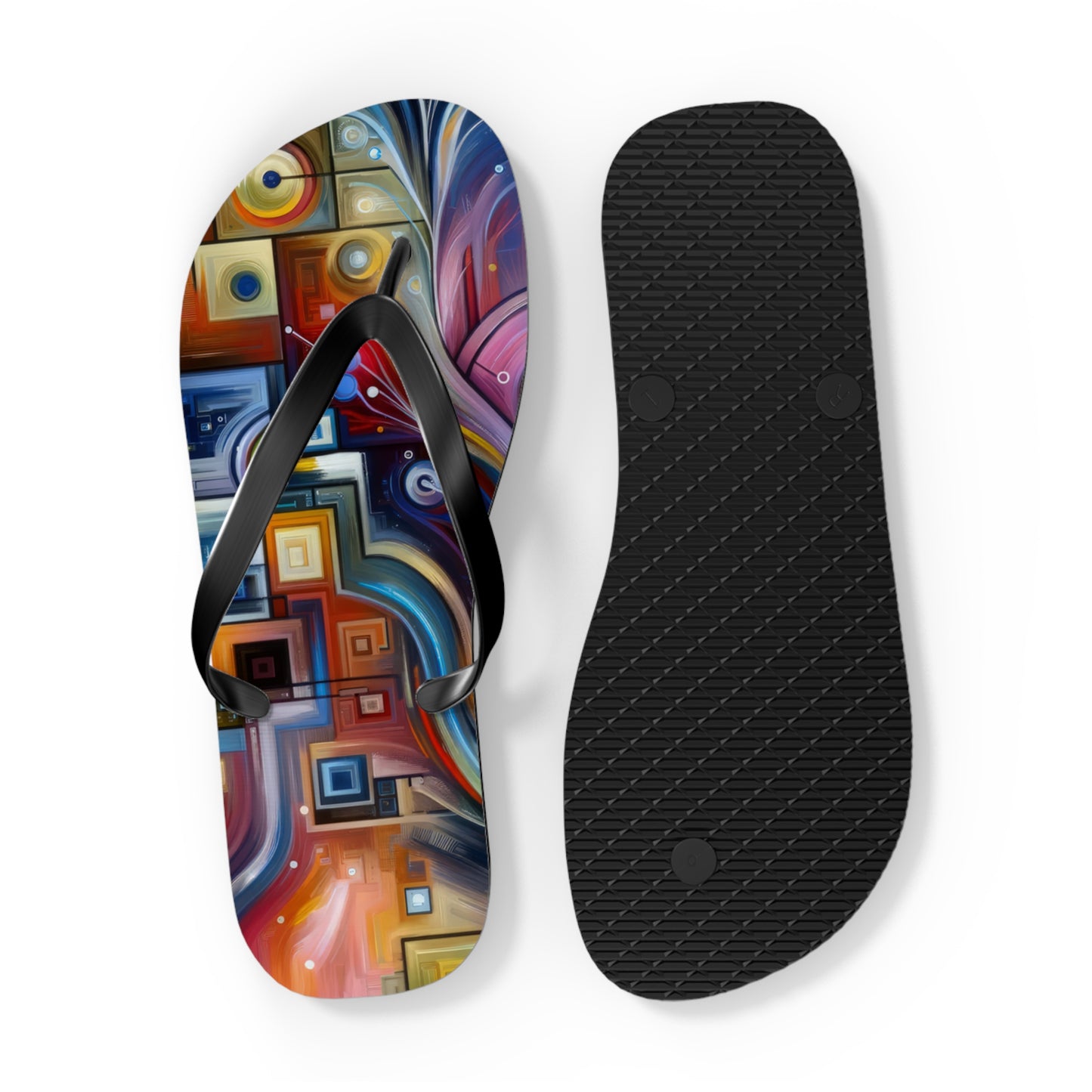 Digital Mindfulness Abstract Flip Flops