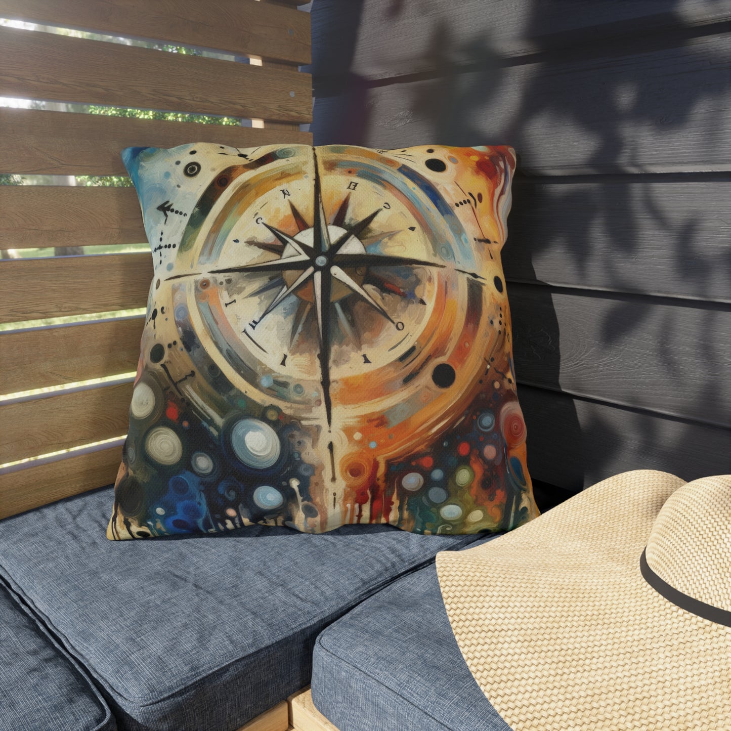 Guidance Abstract Compass Outdoor Pillows