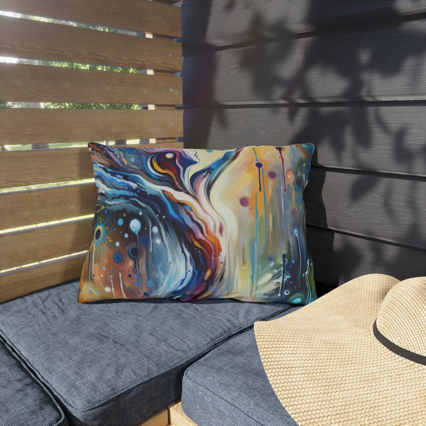 Journey Embrace Tachism Outdoor Pillows