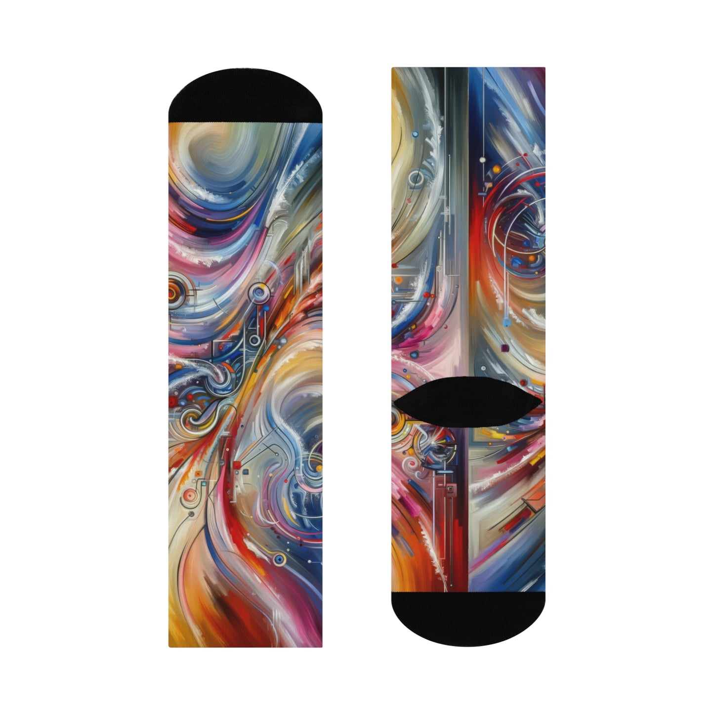 Interconnectivity Tachism Dynamics Cushioned Crew Socks