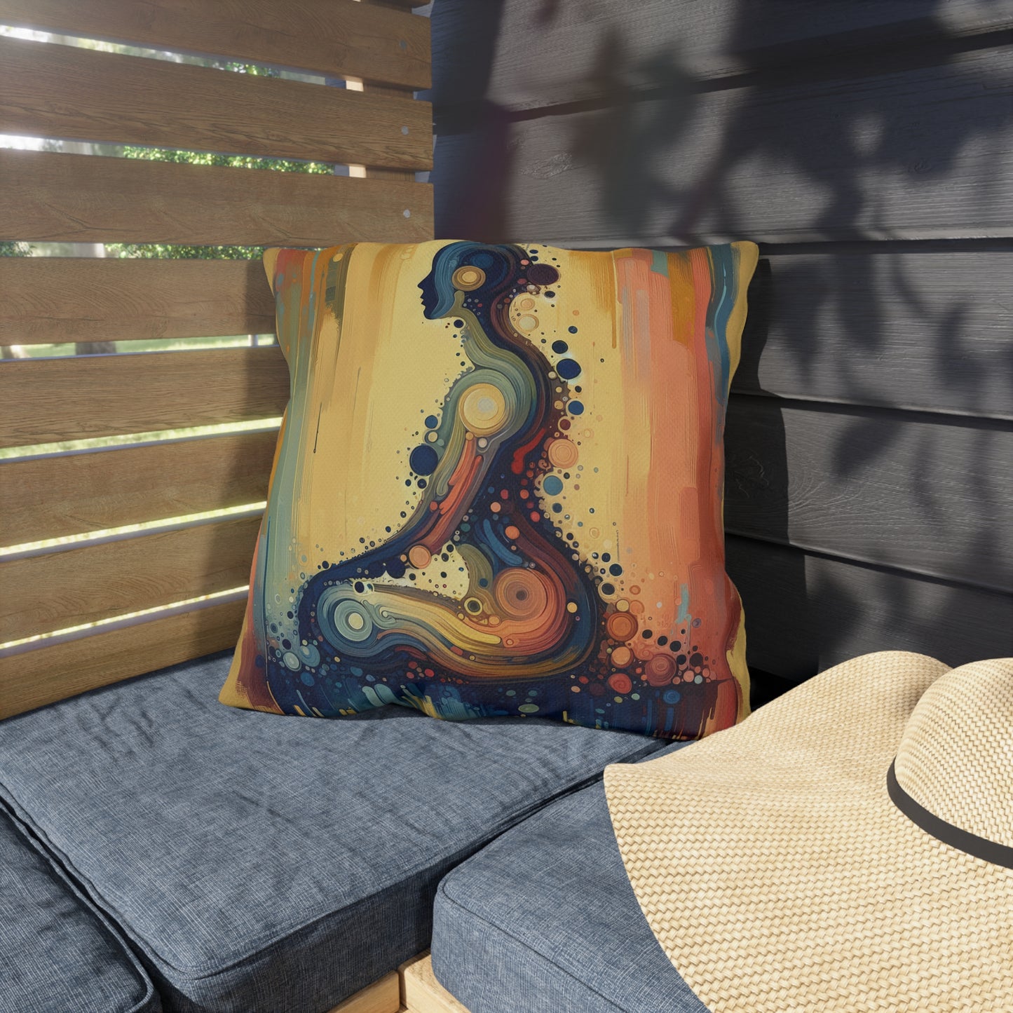 Patience Essence Tachism Outdoor Pillows