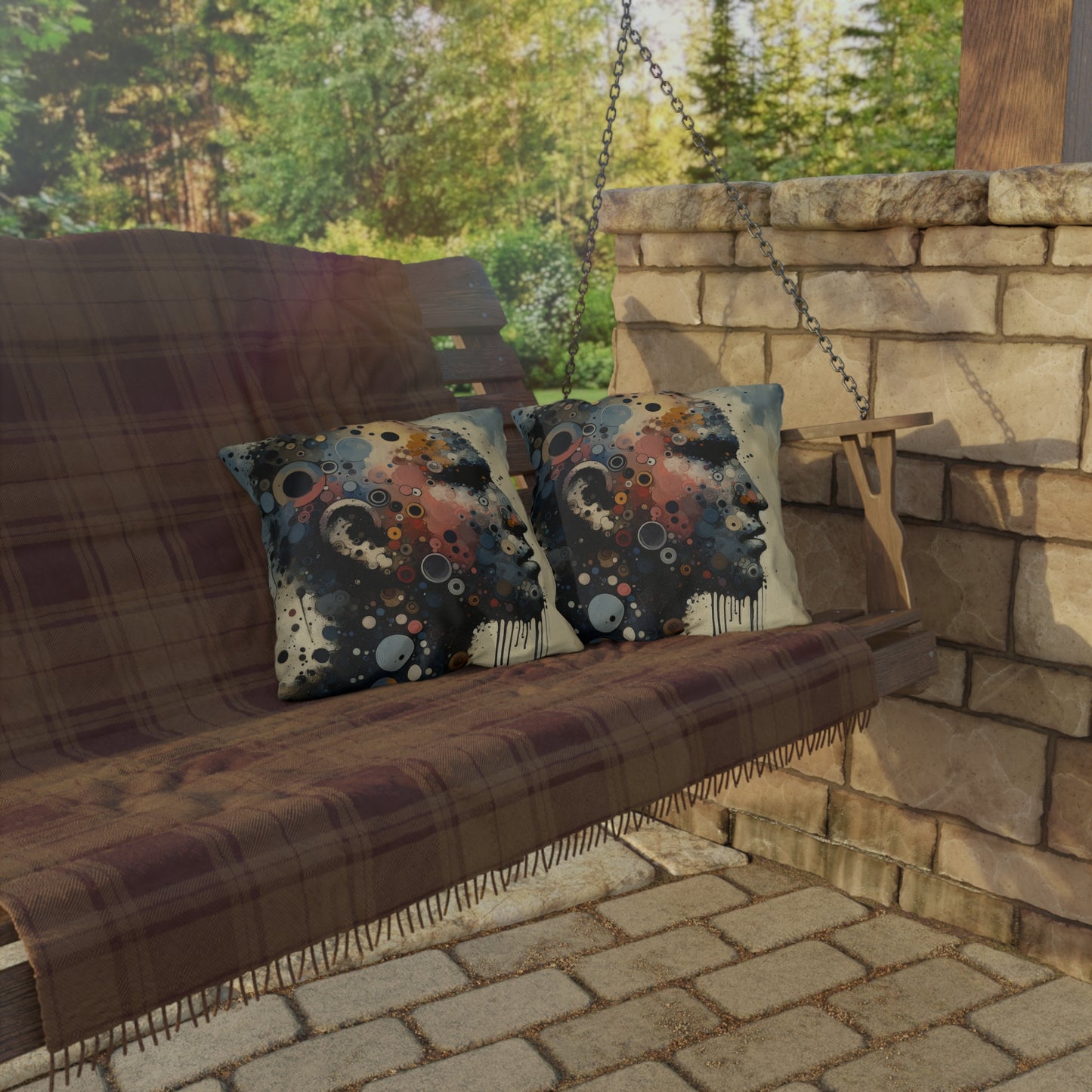 Reflective Tachism Contemplation Outdoor Pillows