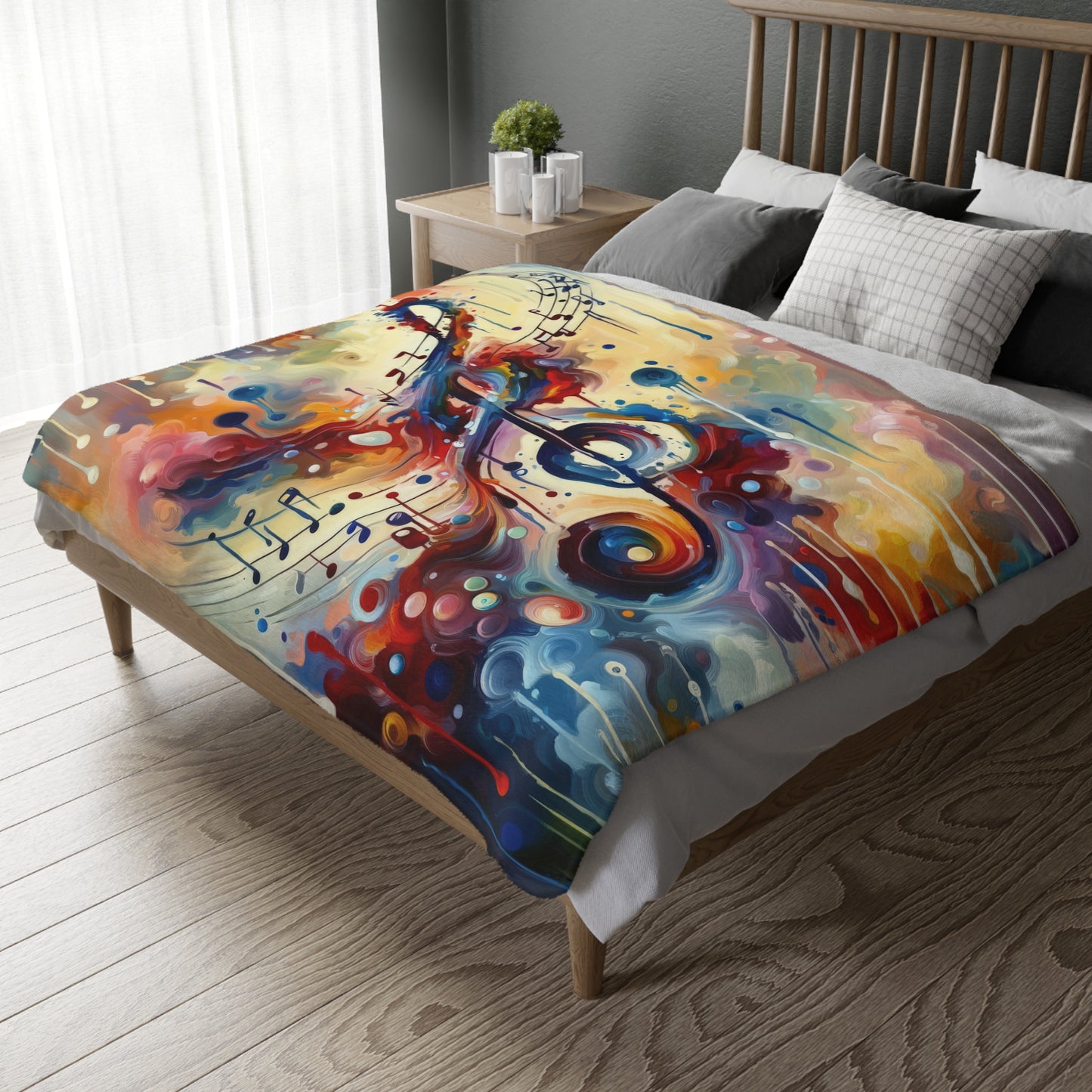 Harmonizing Melody Life Velveteen Microfiber Blanket (Two-sided print)