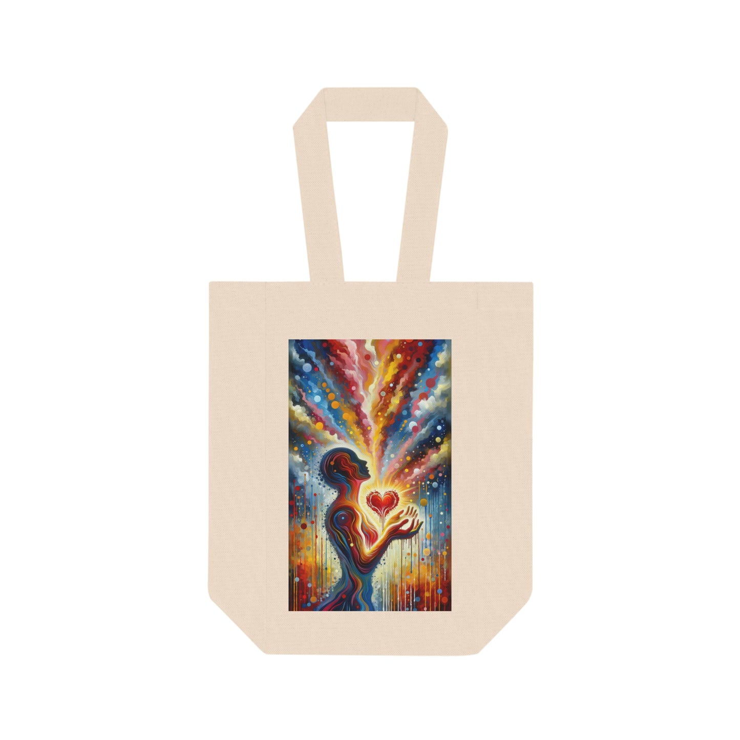 Unified Awakening Heart Double Wine Tote Bag