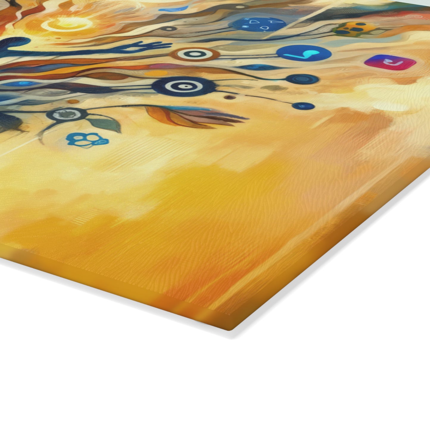 Reflective Digital Meditation Glass Cutting Board