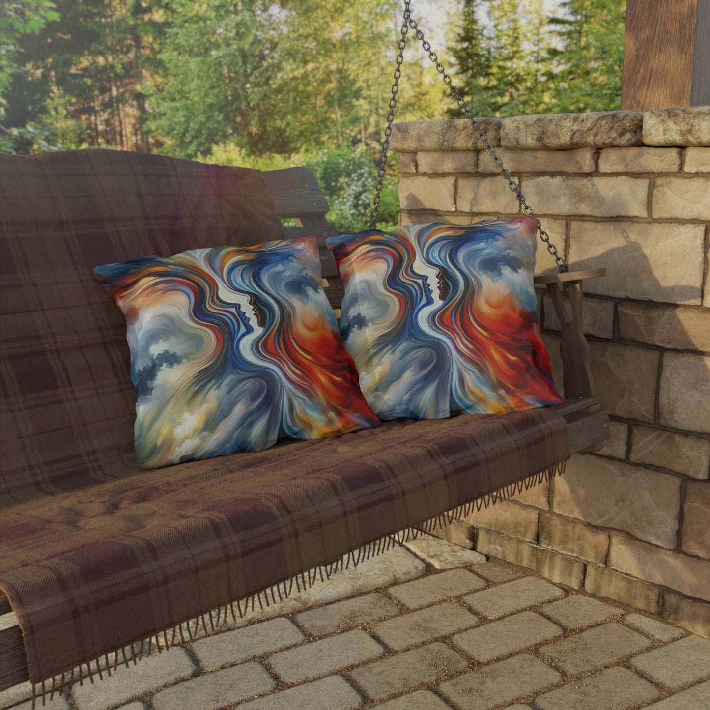 Convergent Abstract Unity Outdoor Pillows