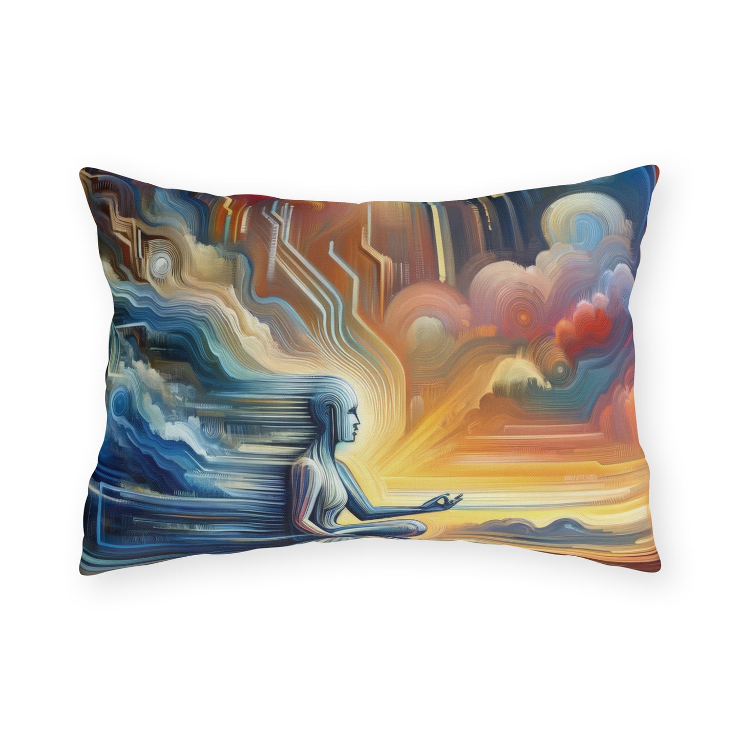 Eternal Digital Meditation Outdoor Pillows