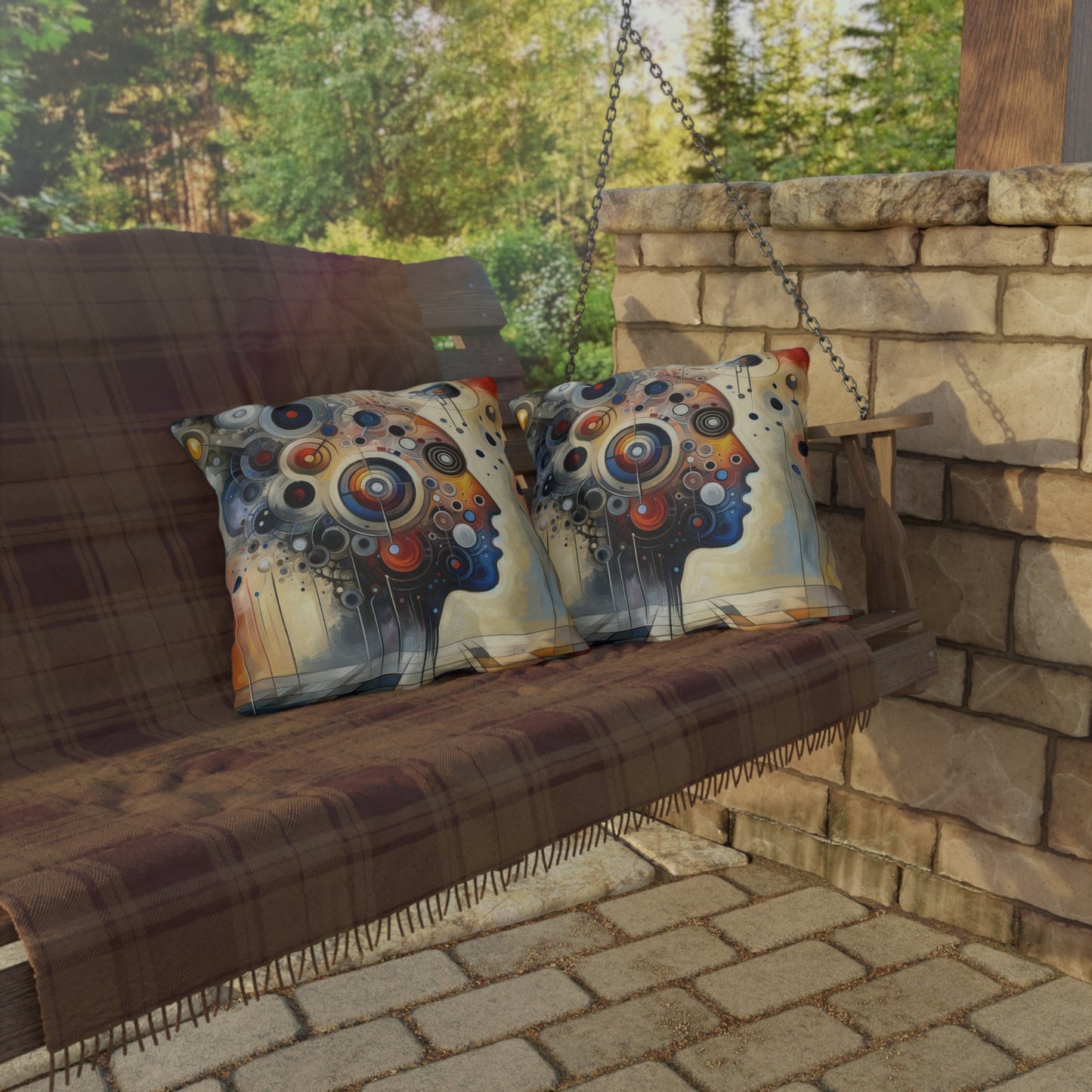 Mindful Tachism Engagement Outdoor Pillows