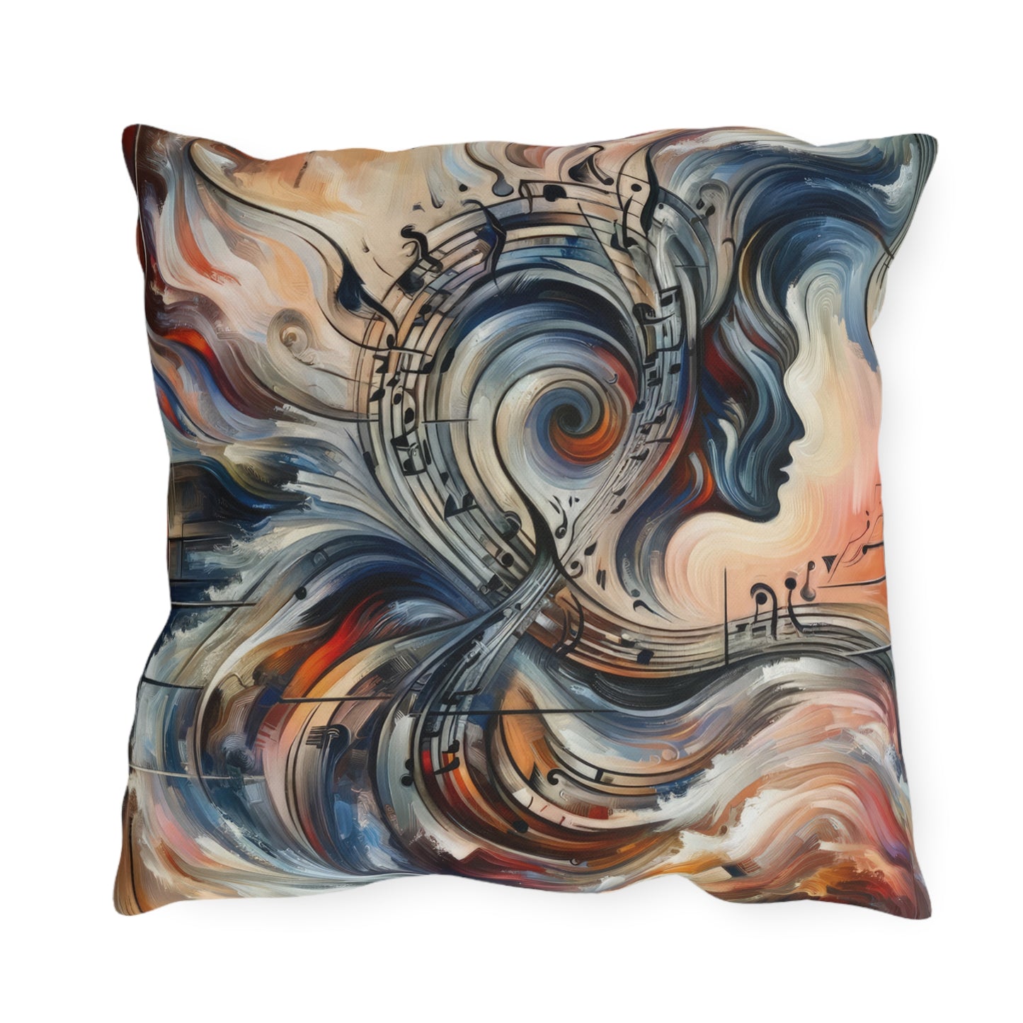 Symphonic Empathic Swirls Outdoor Pillows