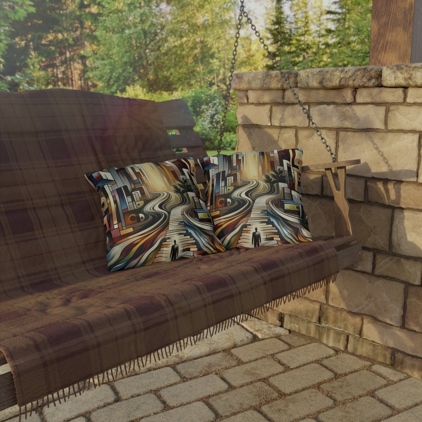 Relatable Journey Abstraction Outdoor Pillows