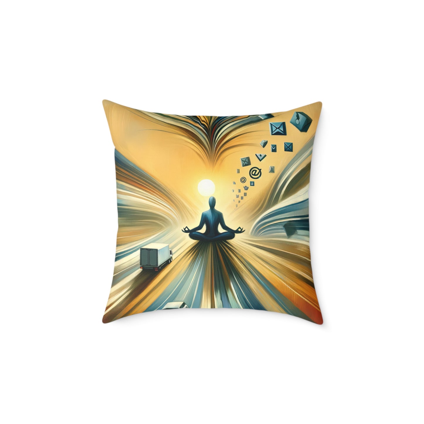 Meditative Commute Flow Spun Polyester Pillow