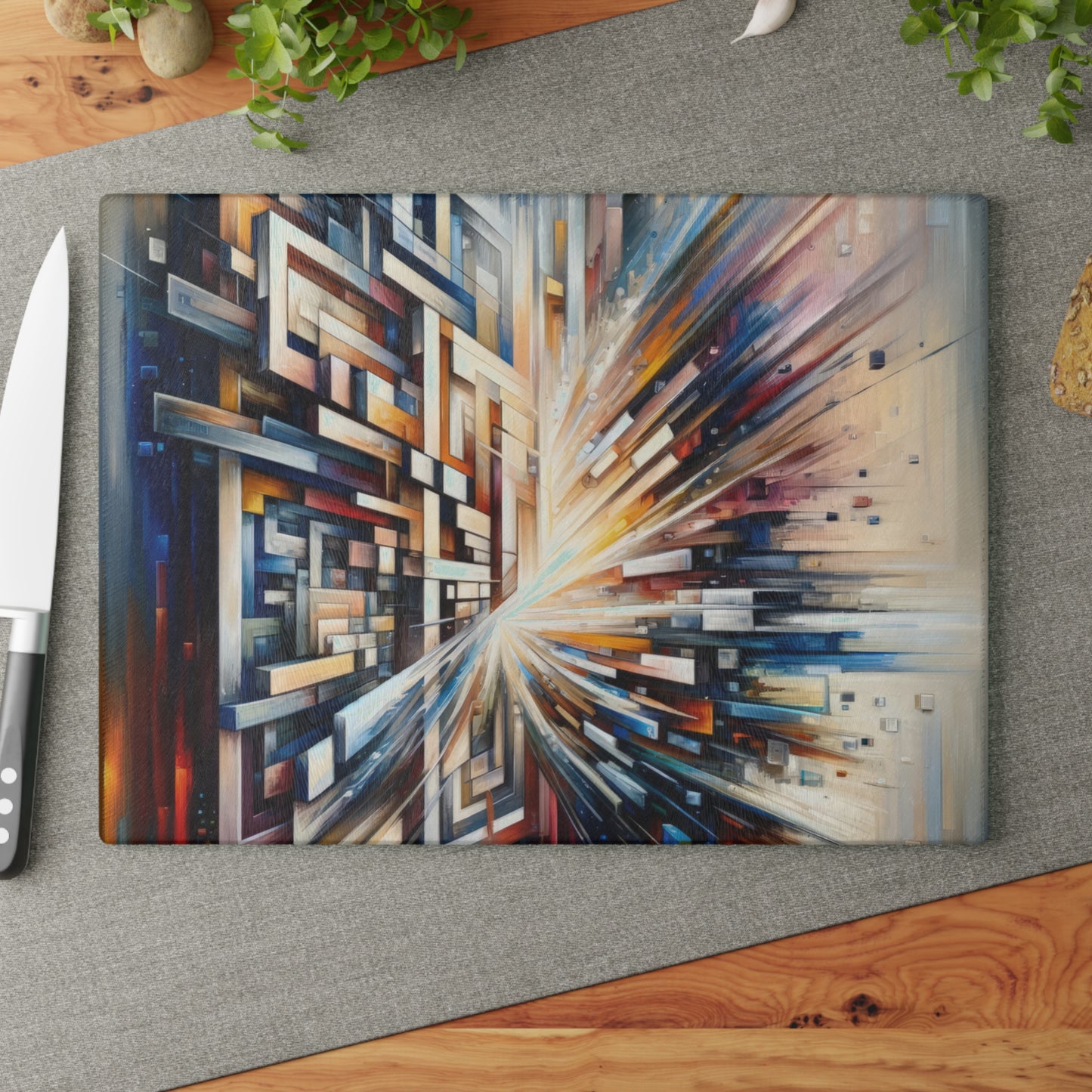 Pieces Unifying Focus Glass Cutting Board