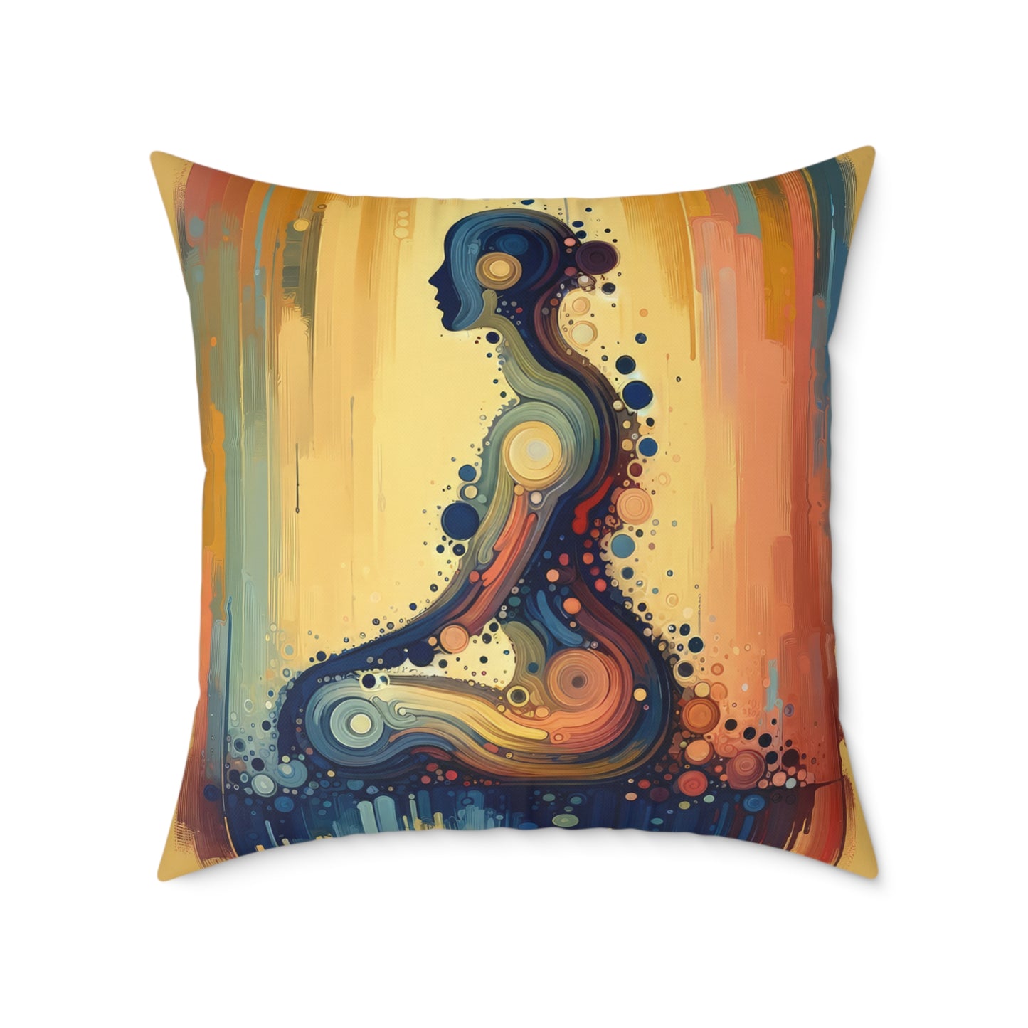 Patience Essence Tachism Spun Polyester Pillow