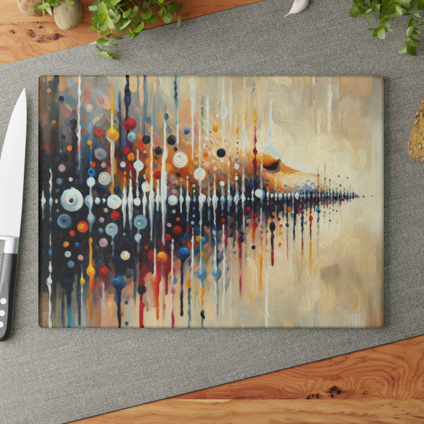 Distant Barking Echoes Glass Cutting Board