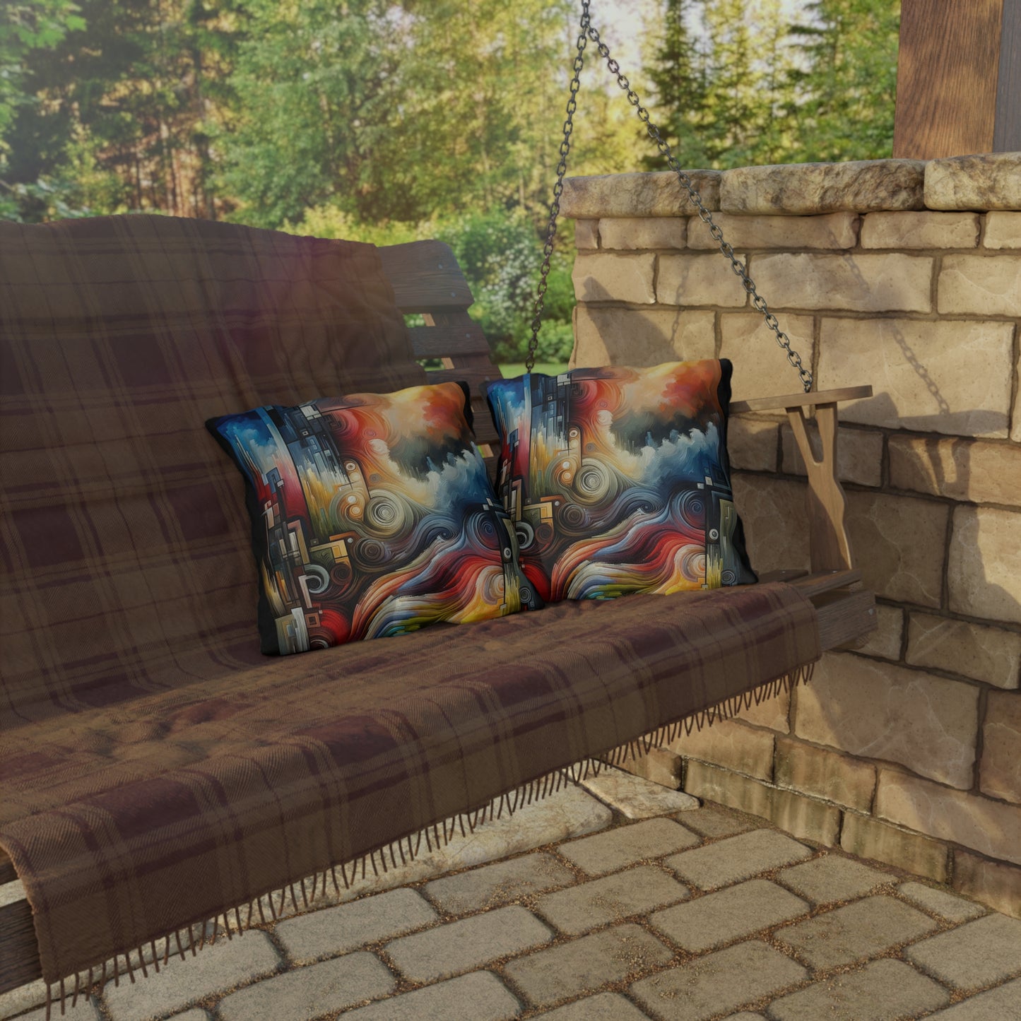 Tuning Essence Abstract Outdoor Pillows