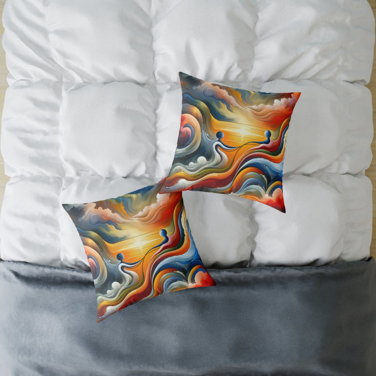 Empathetic Lifeline Abstract Spun Polyester Pillow
