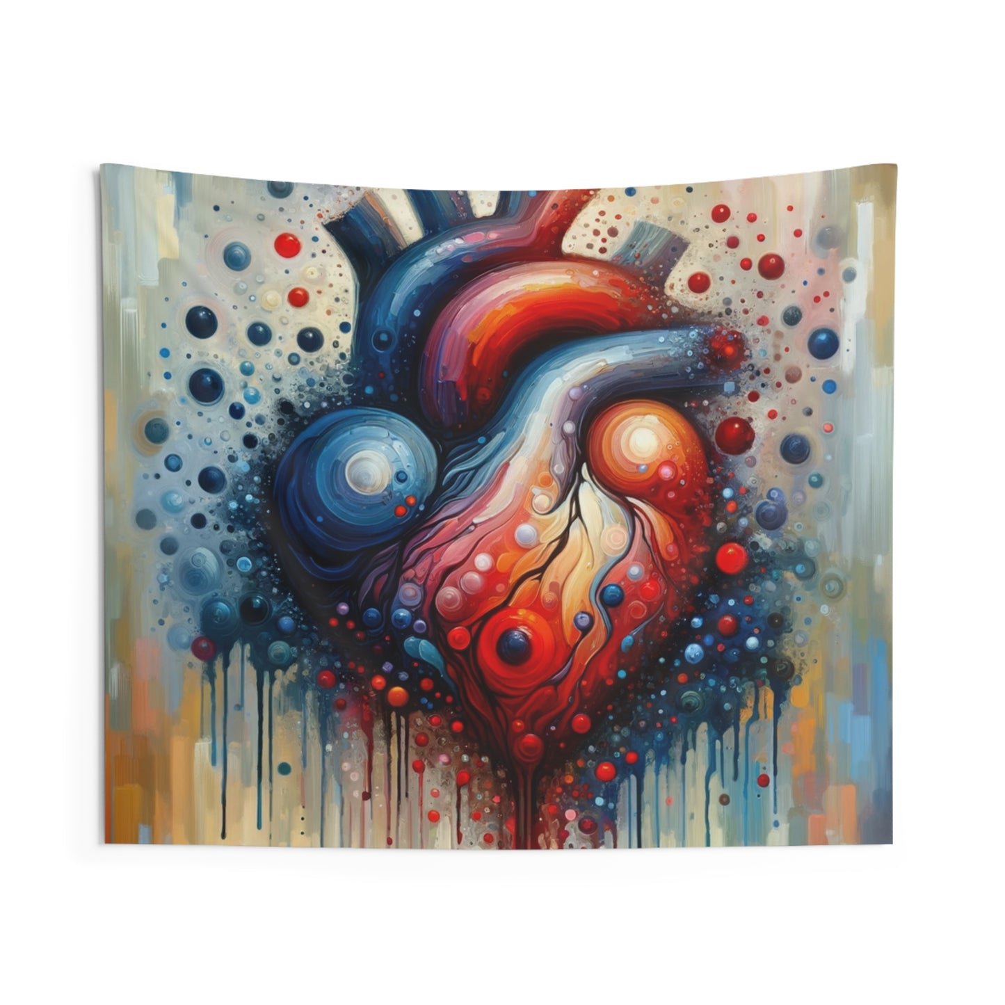 Empathetic Heart Expression Indoor Wall Tapestries