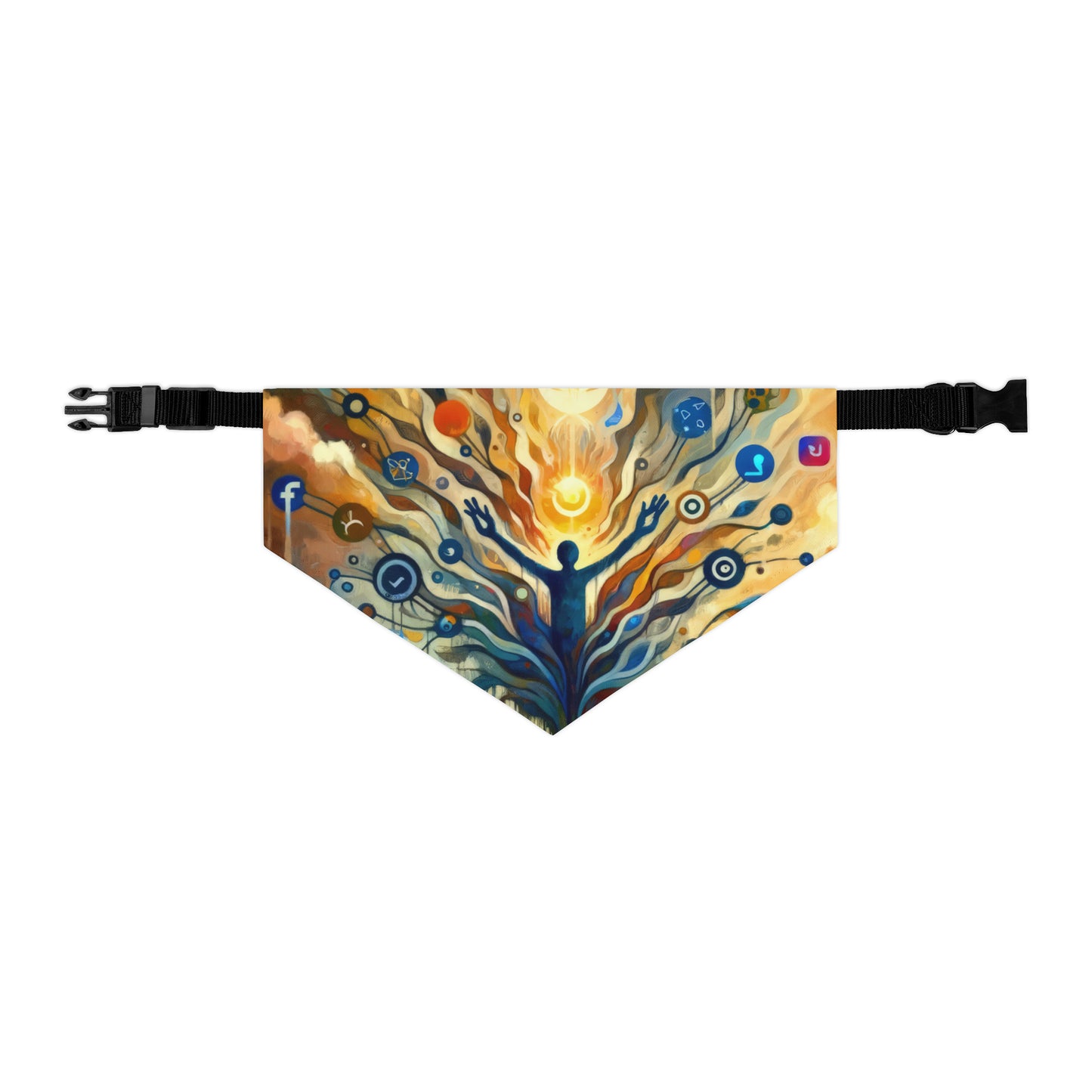 Reflective Digital Meditation Pet Bandana Collar