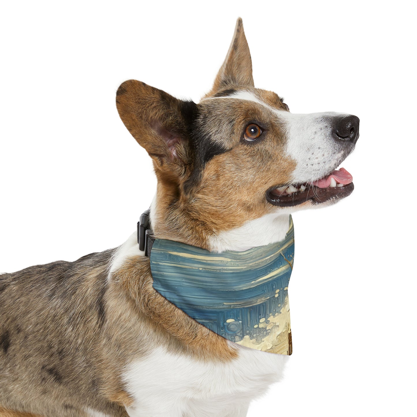 Seaside Solitude Tachism Pet Bandana Collar