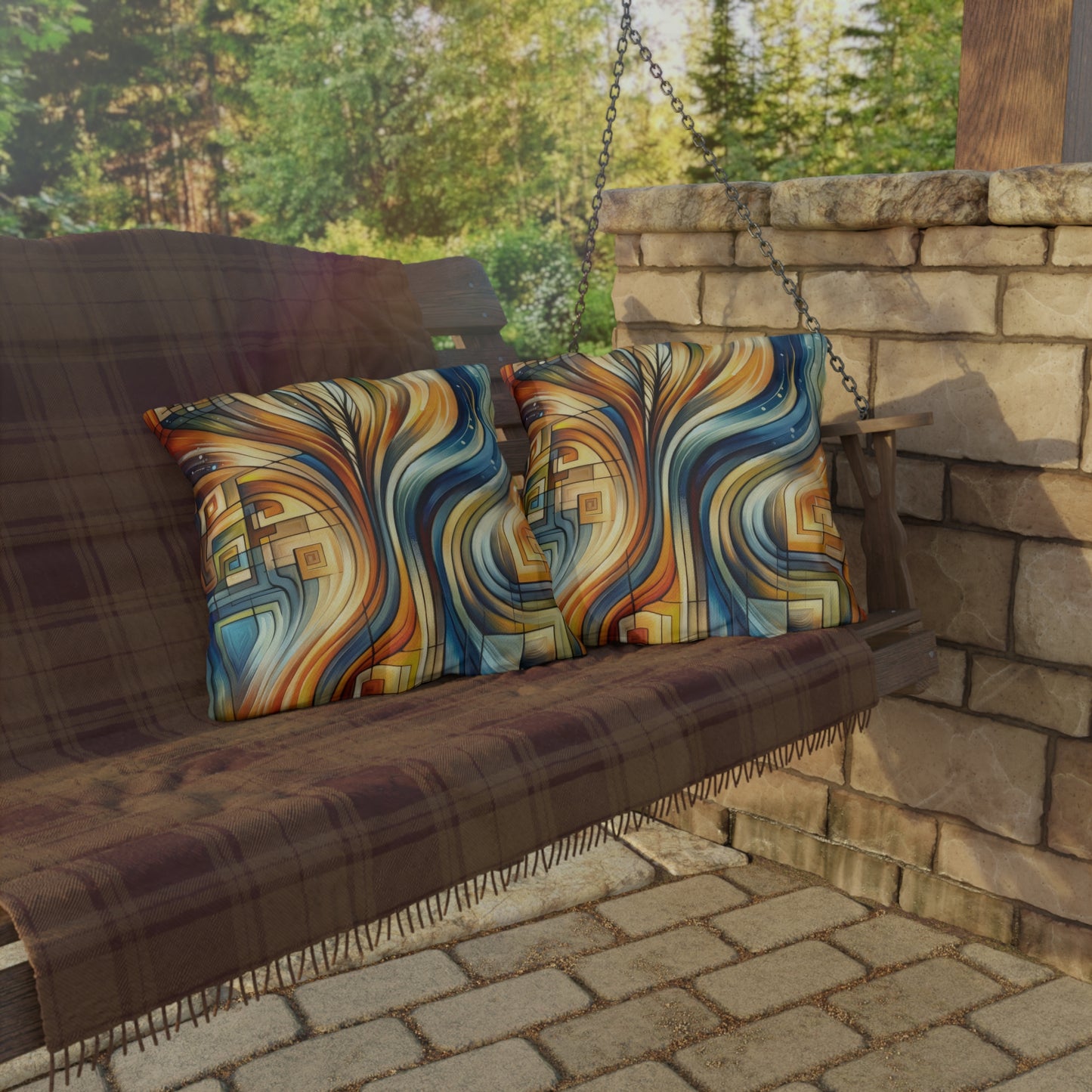 Spiritual Tachism Connection Outdoor Pillows