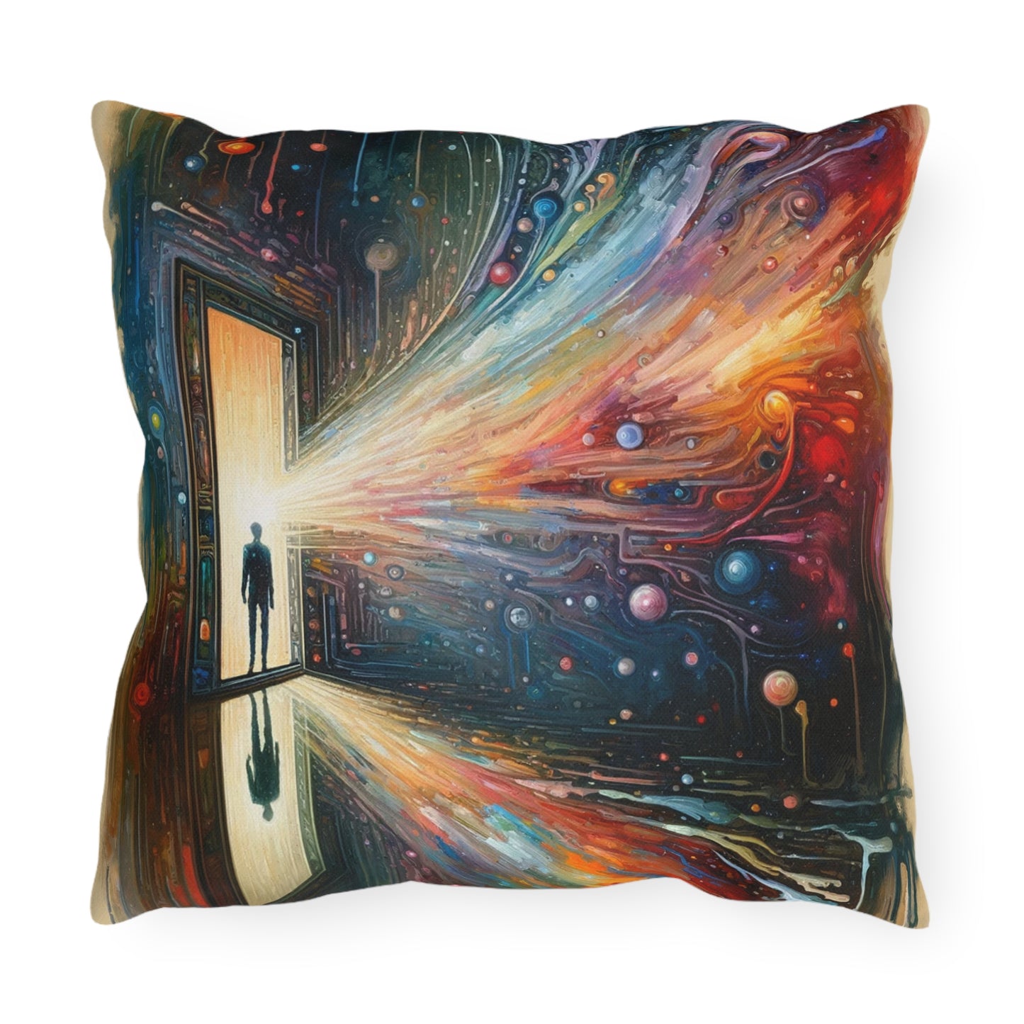 Mirror Wholeness Tachism Outdoor Pillows