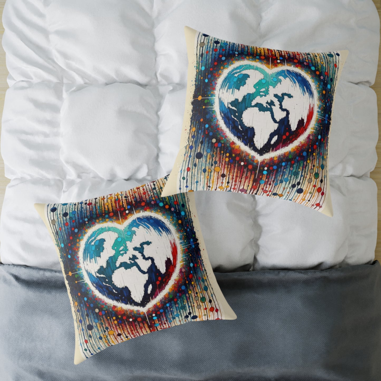 Heartbeats Synchronizing Peace Spun Polyester Pillow