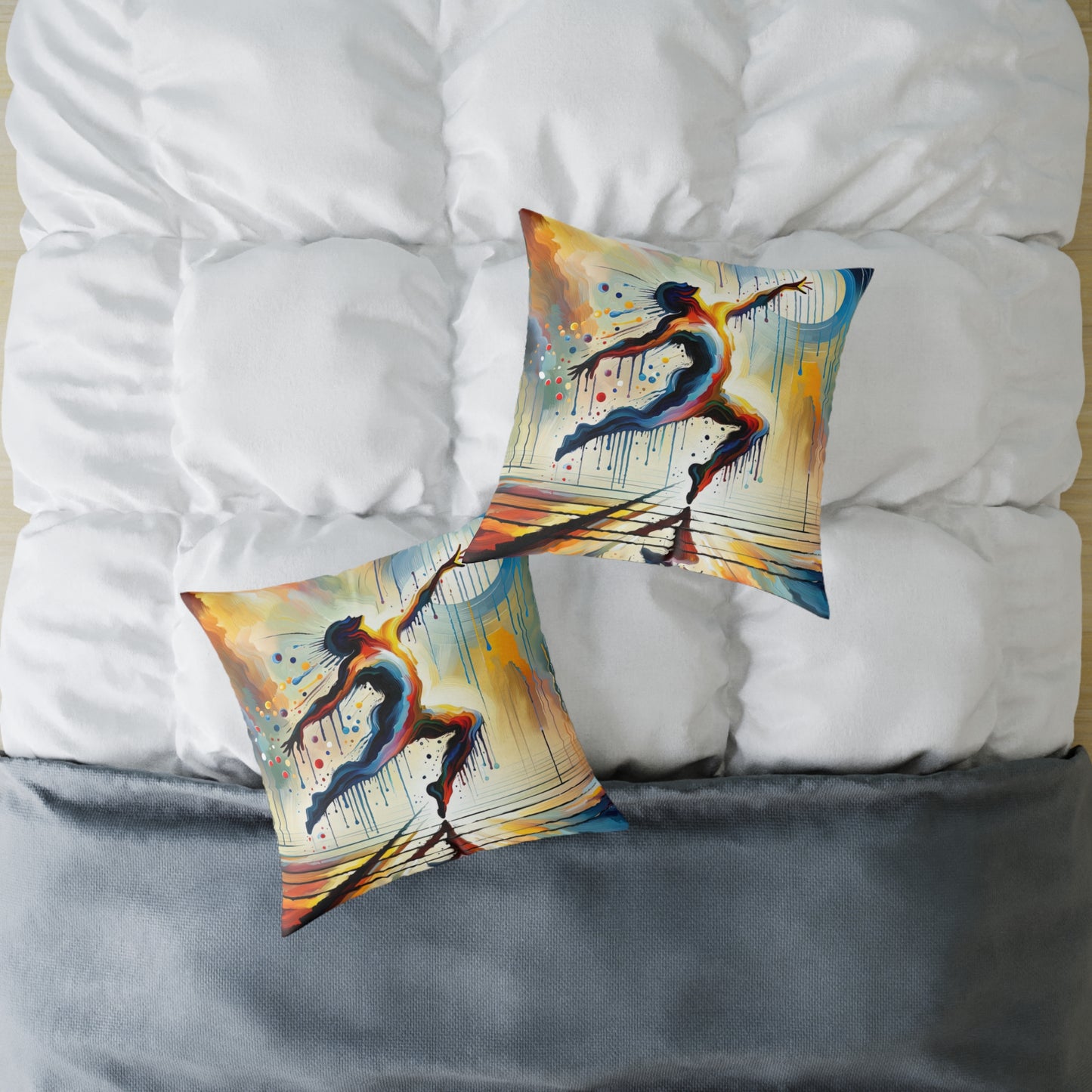 Expressive Dance Reflection Spun Polyester Pillow