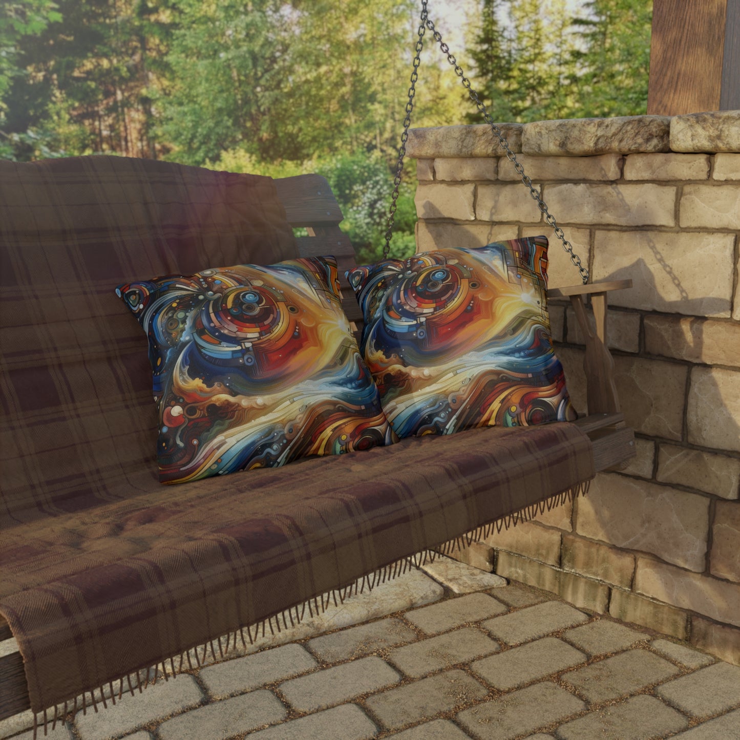 Ritualistic Growth Symphony Outdoor Pillows
