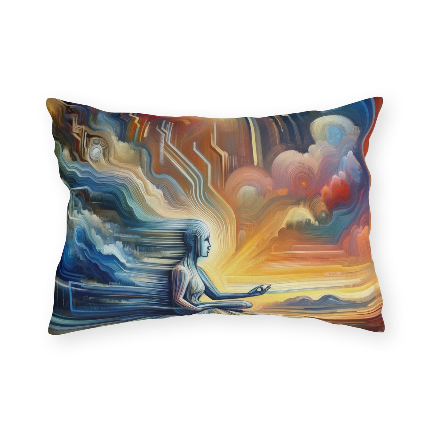Eternal Digital Meditation Outdoor Pillows