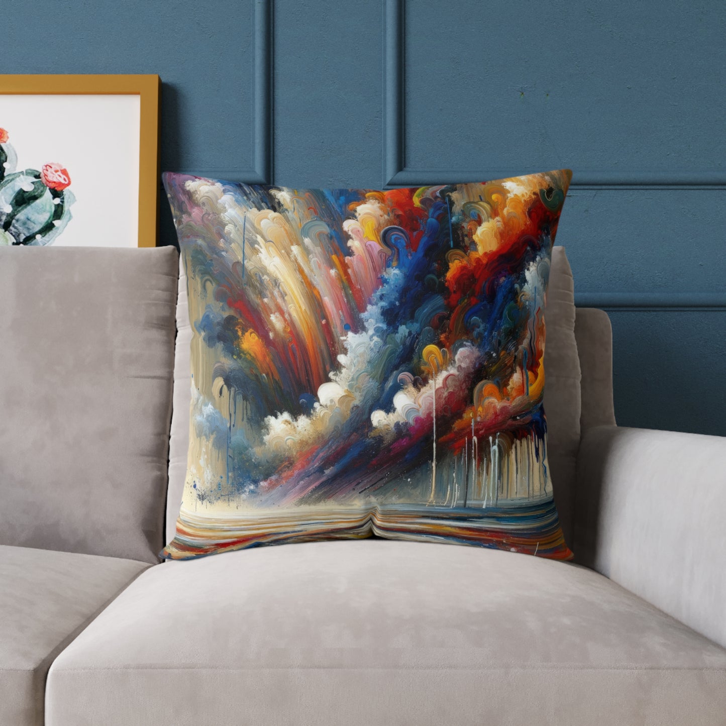 Grandiose Transformation Tachism Spun Polyester Pillow