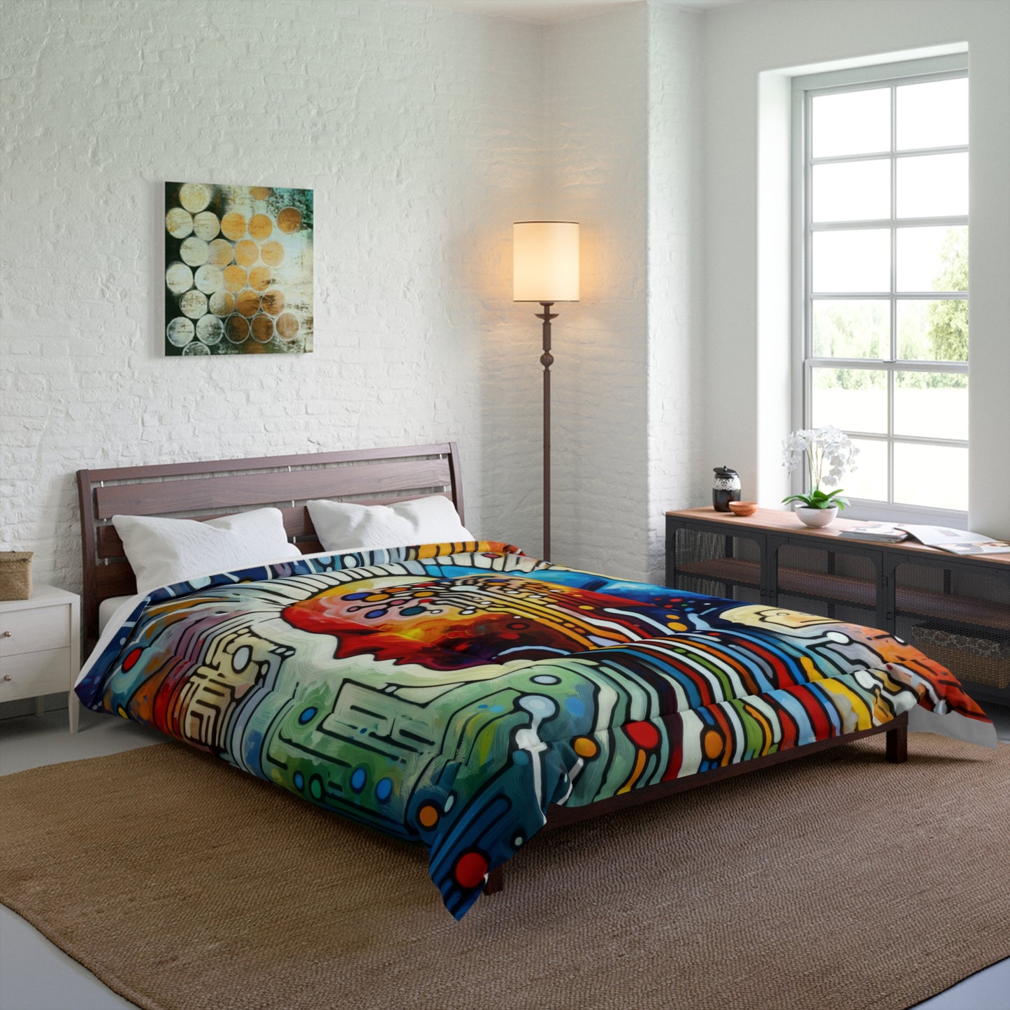 Empathetic Connection Abstract Comforter