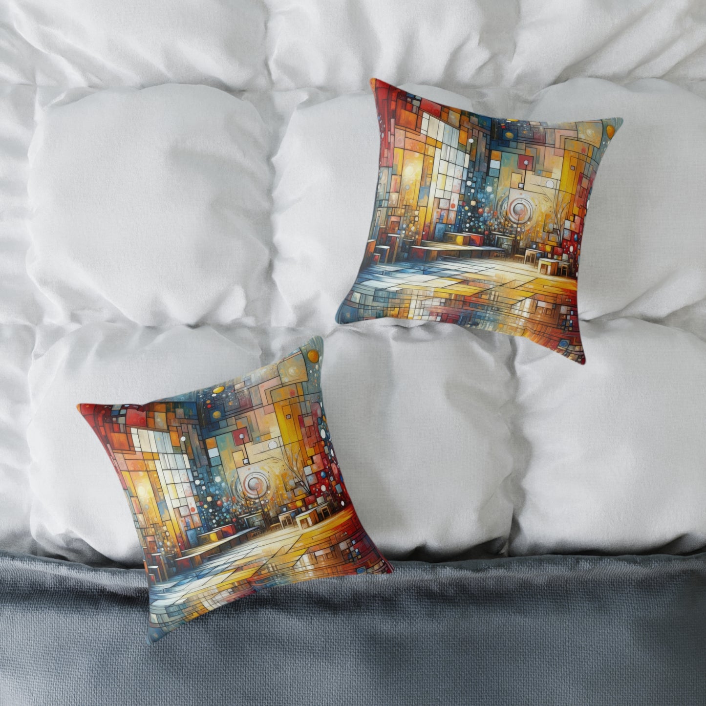 Reflective Habitation Art Spun Polyester Pillow