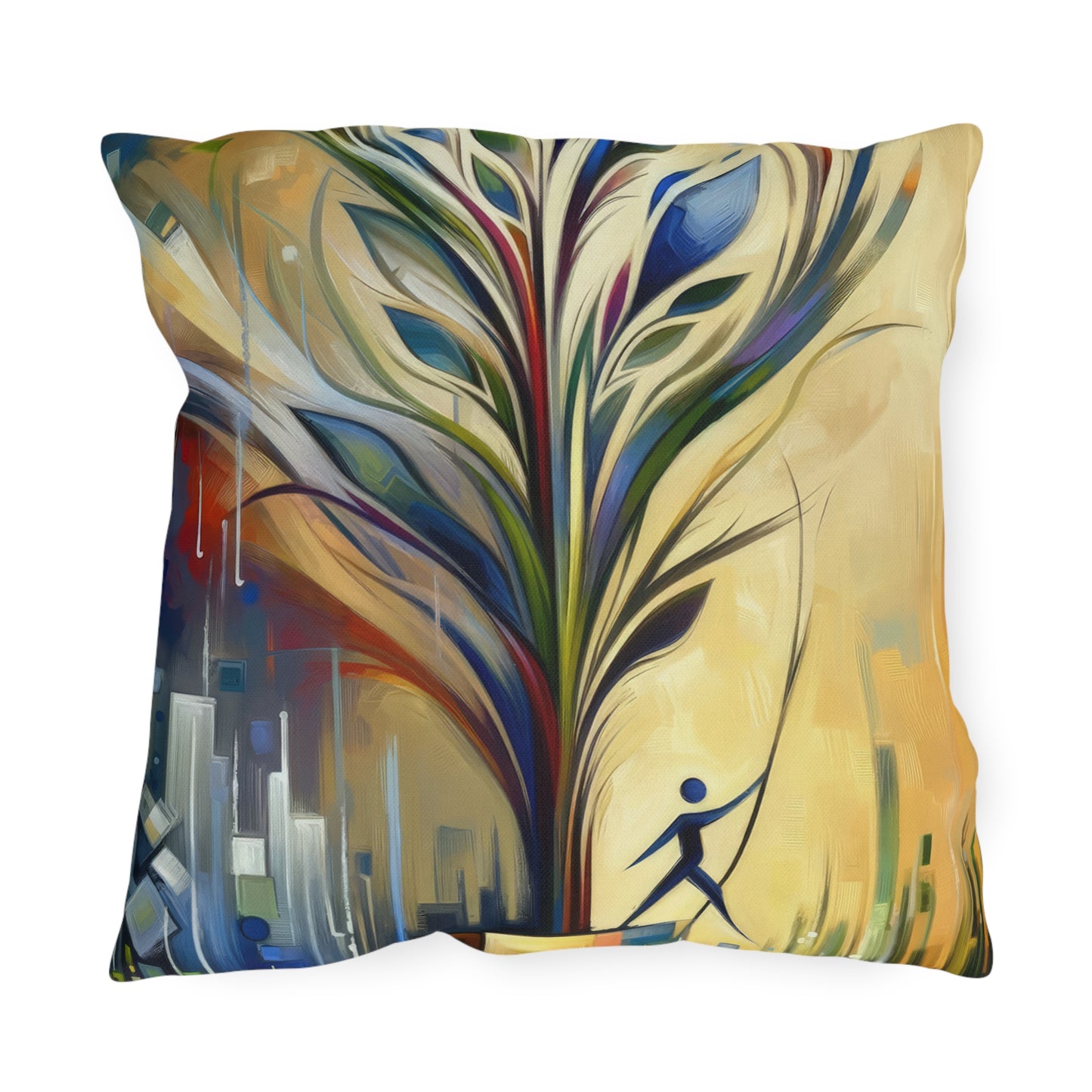 Pruning Distraction Tachism Outdoor Pillows