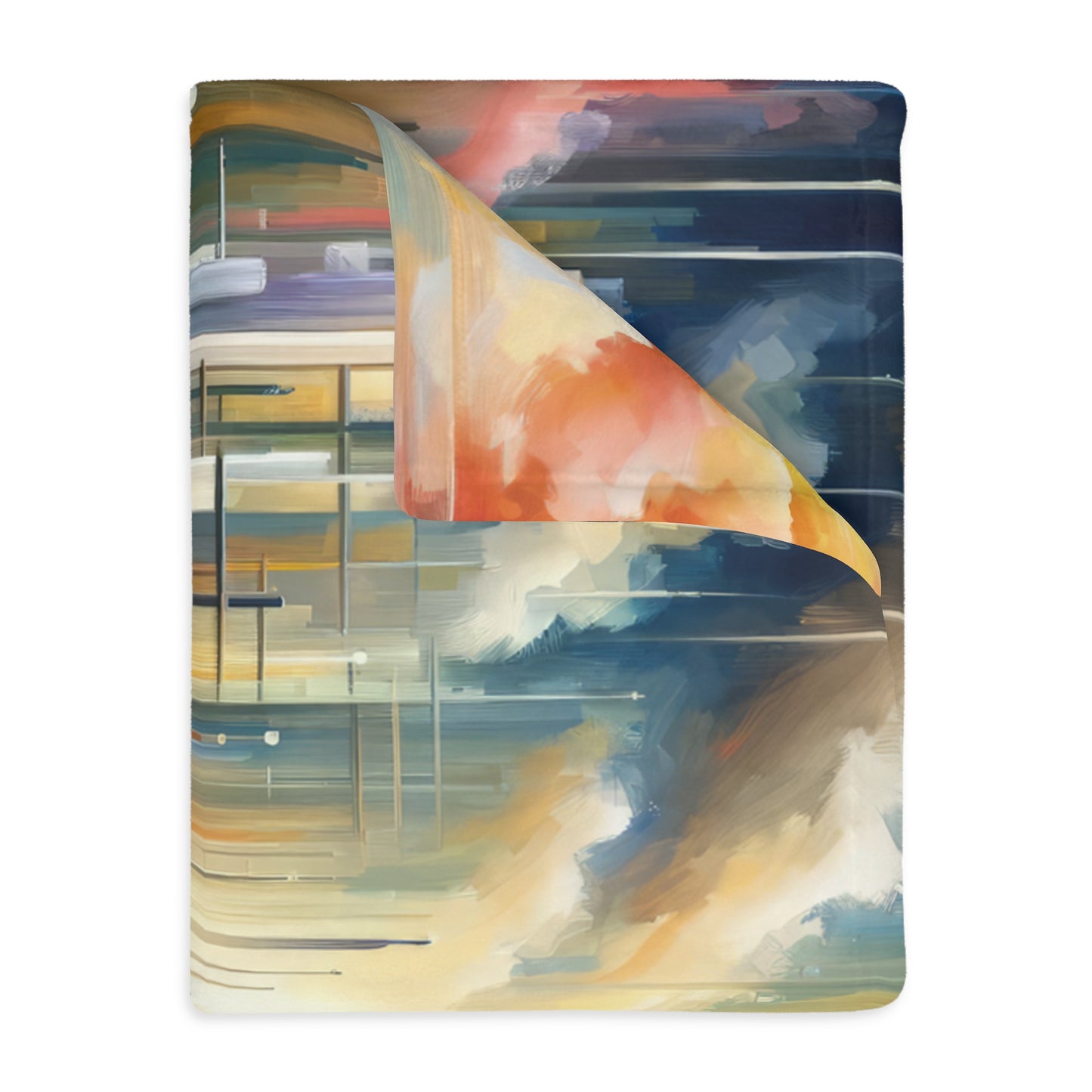 Urban Flow Interconnectedness Velveteen Microfiber Blanket (Two-sided print)