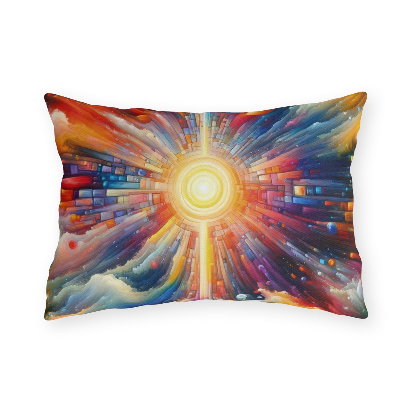 Kaleidoscopic Tachism Breath Outdoor Pillows