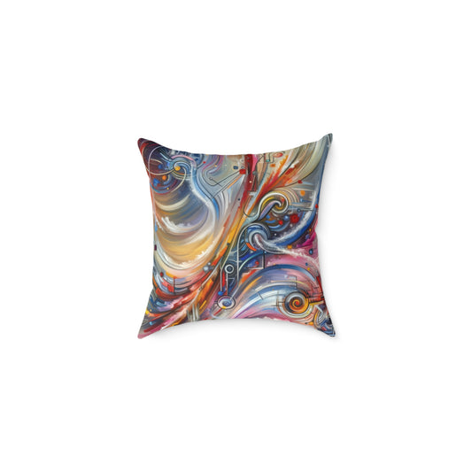 Interconnectivity Tachism Dynamics Spun Polyester Pillow
