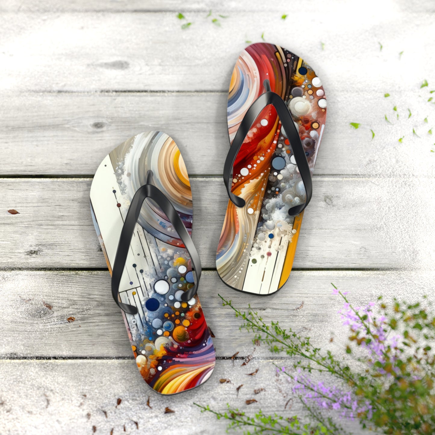 Harmonic Swirl Elegance Flip Flops