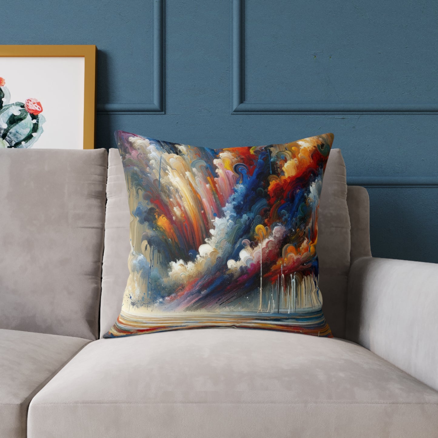 Grandiose Transformation Tachism Spun Polyester Pillow