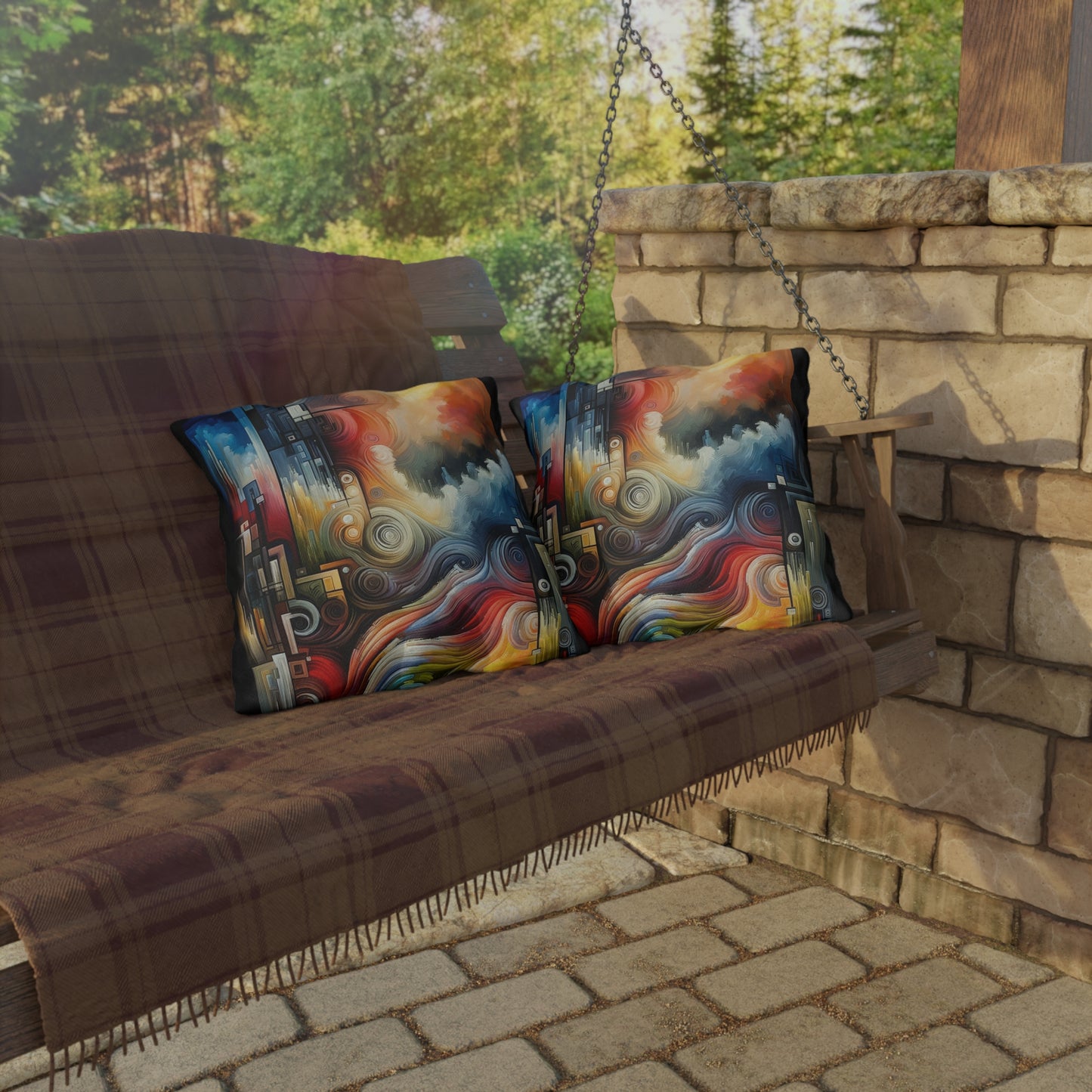 Tuning Essence Abstract Outdoor Pillows
