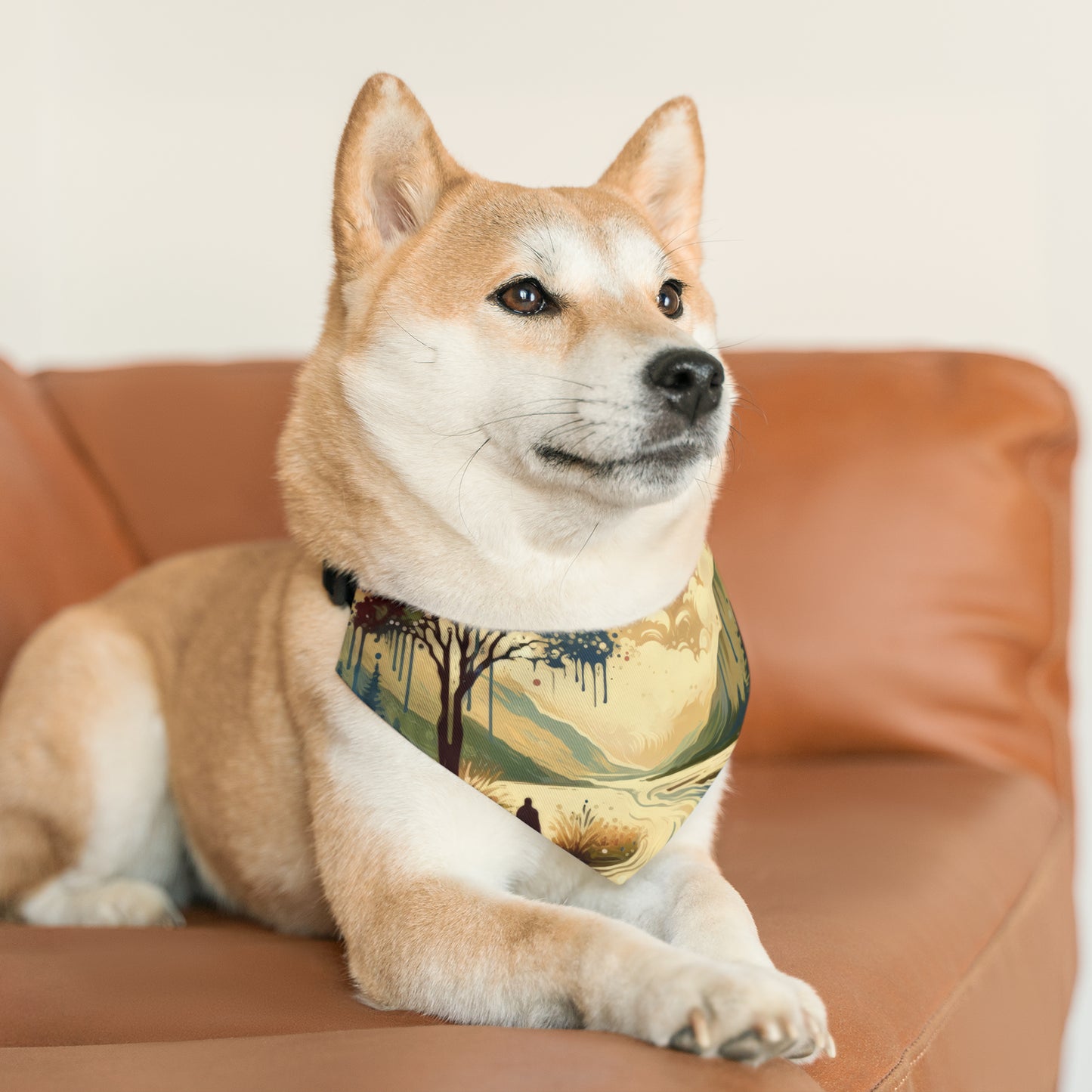 Serene Stream Sojourn Pet Bandana Collar
