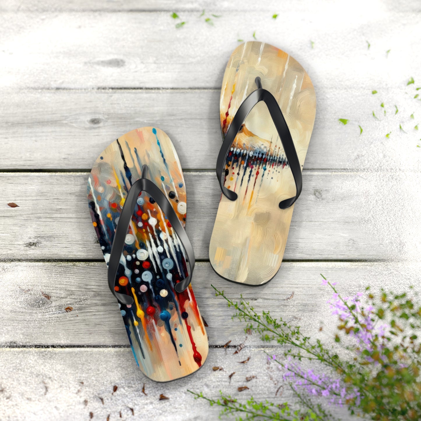 Distant Barking Echoes Flip Flops